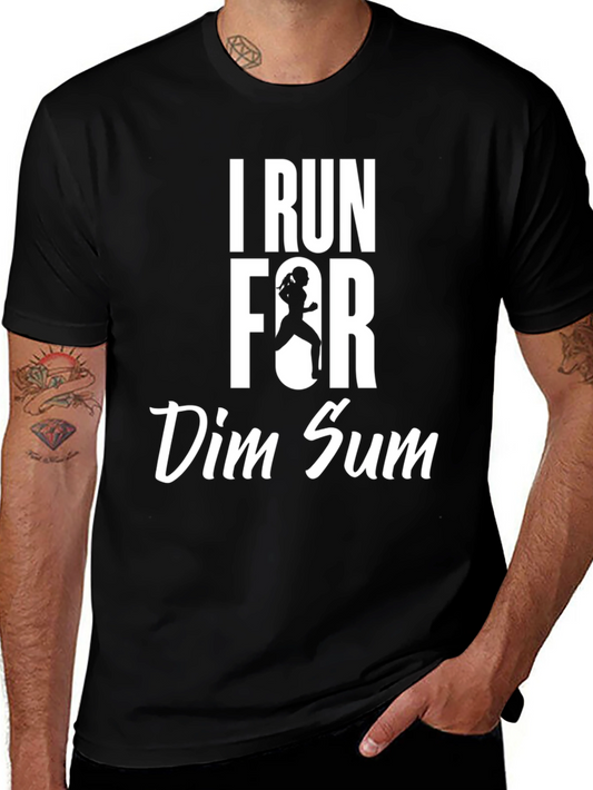 I Run for Dim Sum Black Graphic T-Shirt