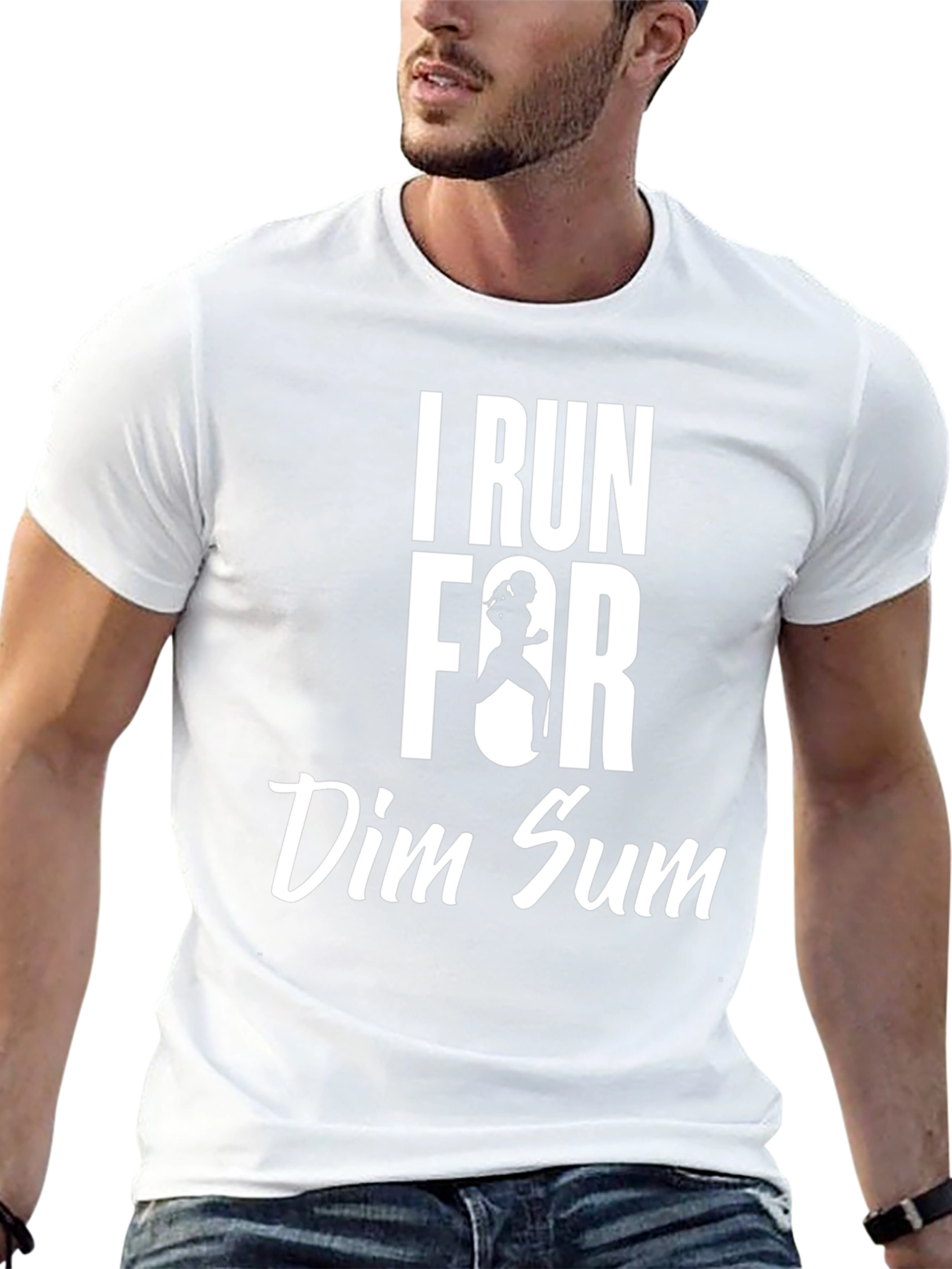 I Run for Dim Sum Black Graphic T-Shirt