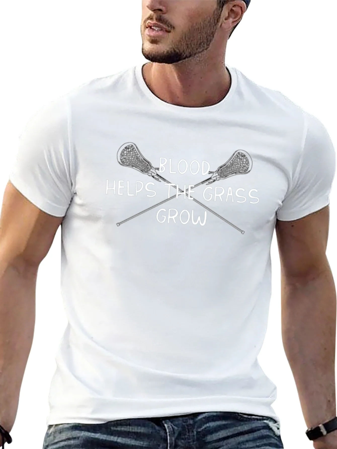 Lacrosse T-Shirt - Blood Helps The Grass Grow