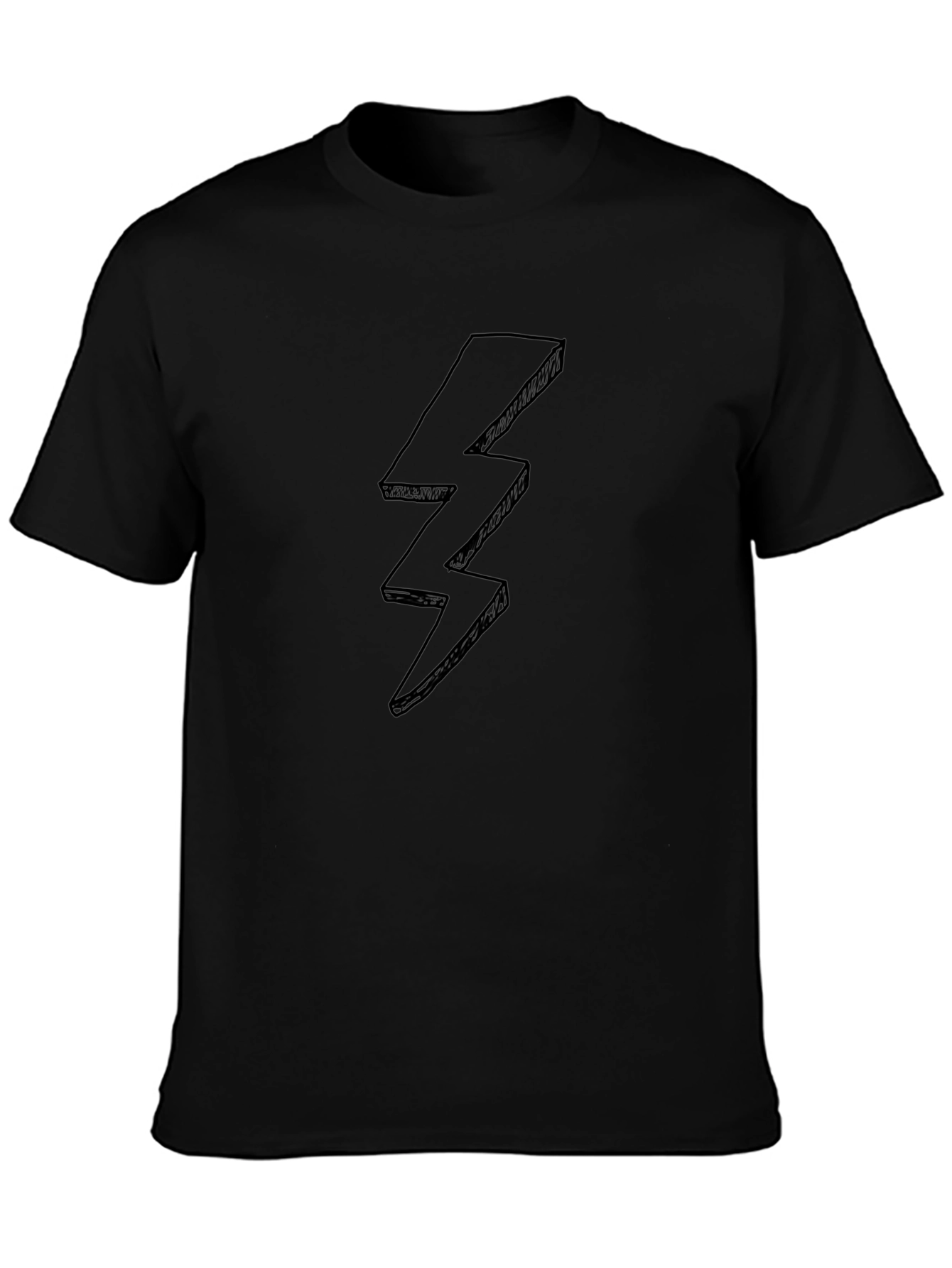 Black T-Shirt with Lightning Bolt Design