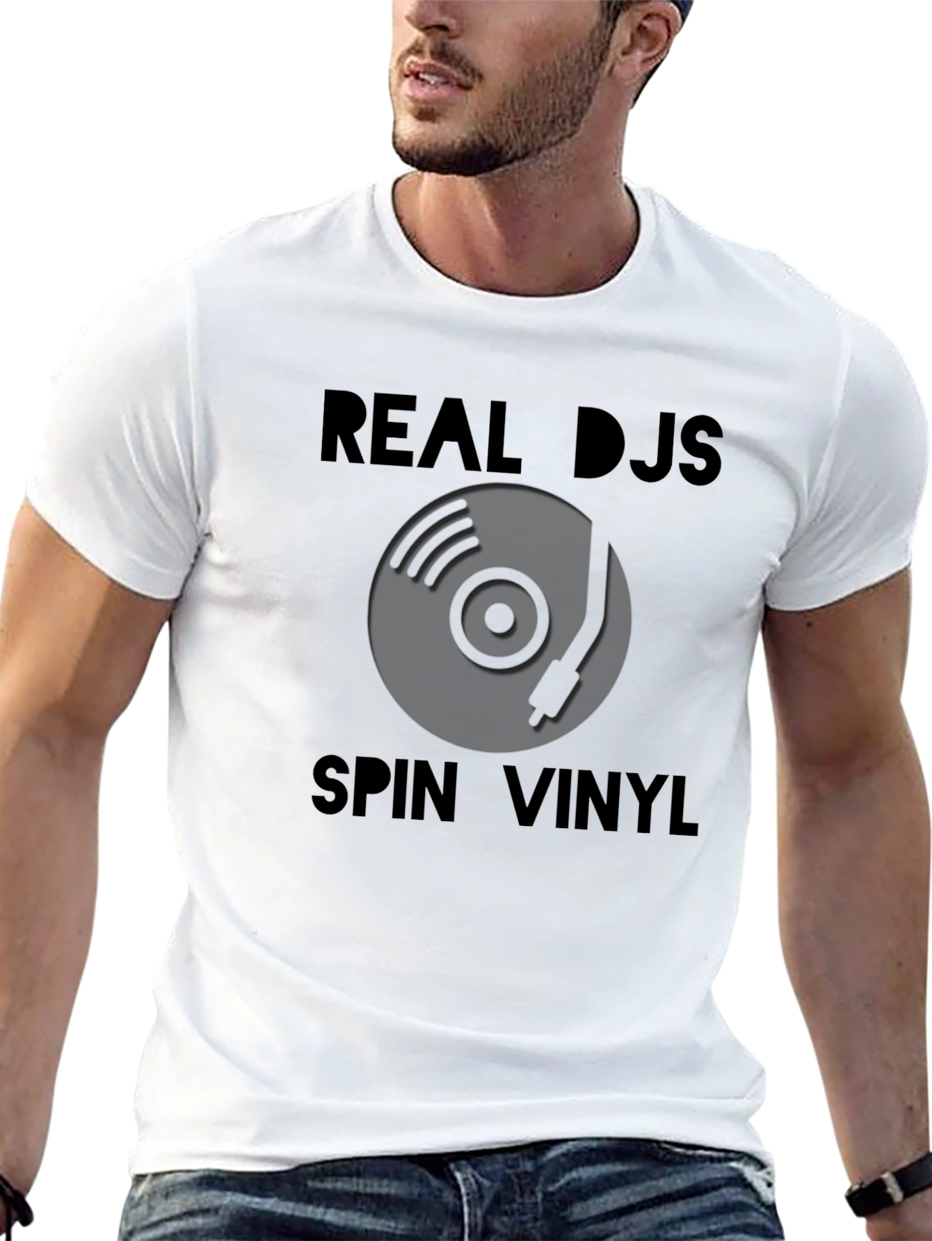 Real DJs Spin Vinyl Graphic T-Shirt