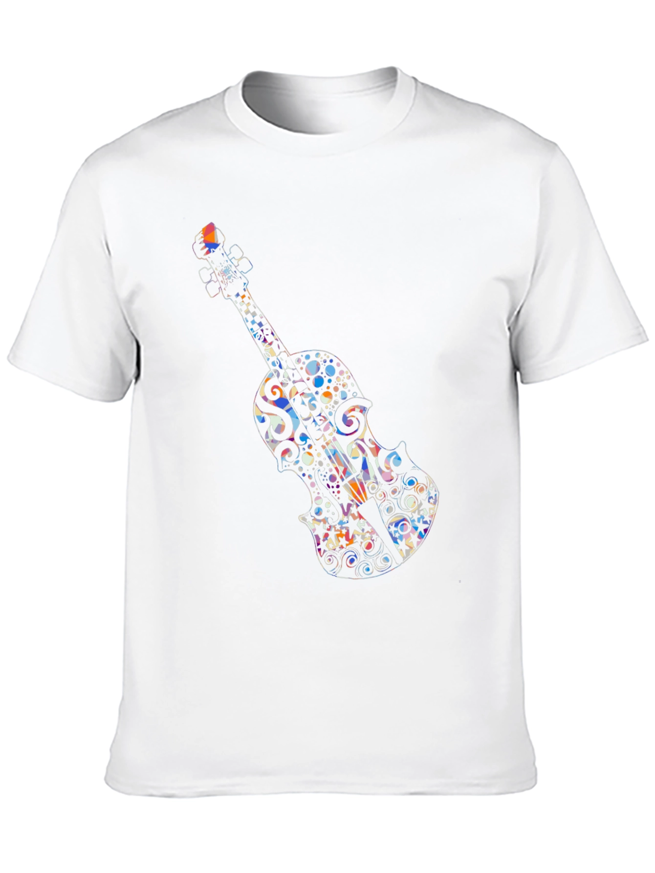 Musical Violin Graphic Tee - Black Cotton T-Shirt