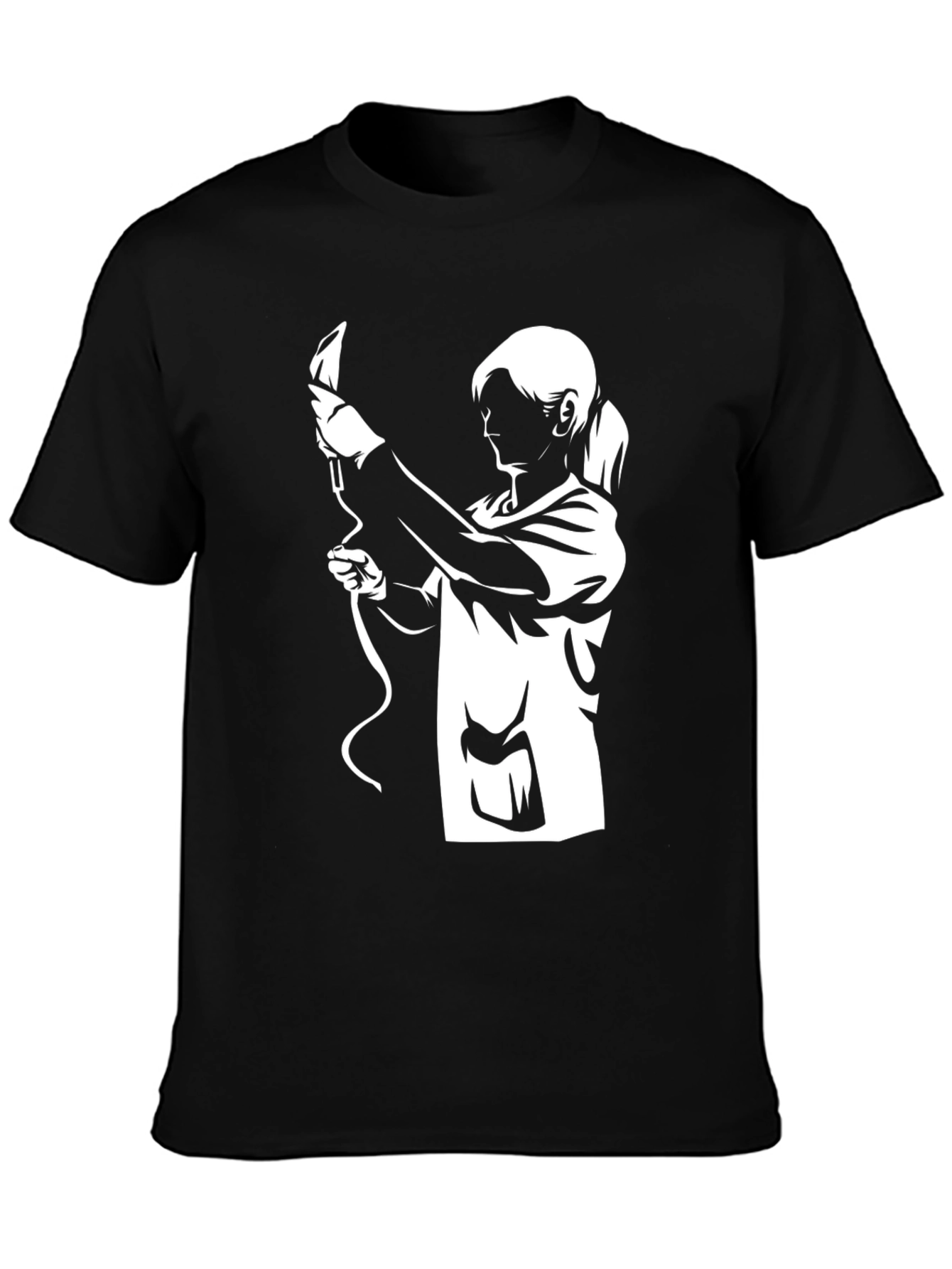 Black T-Shirt with Medical Worker Graphic