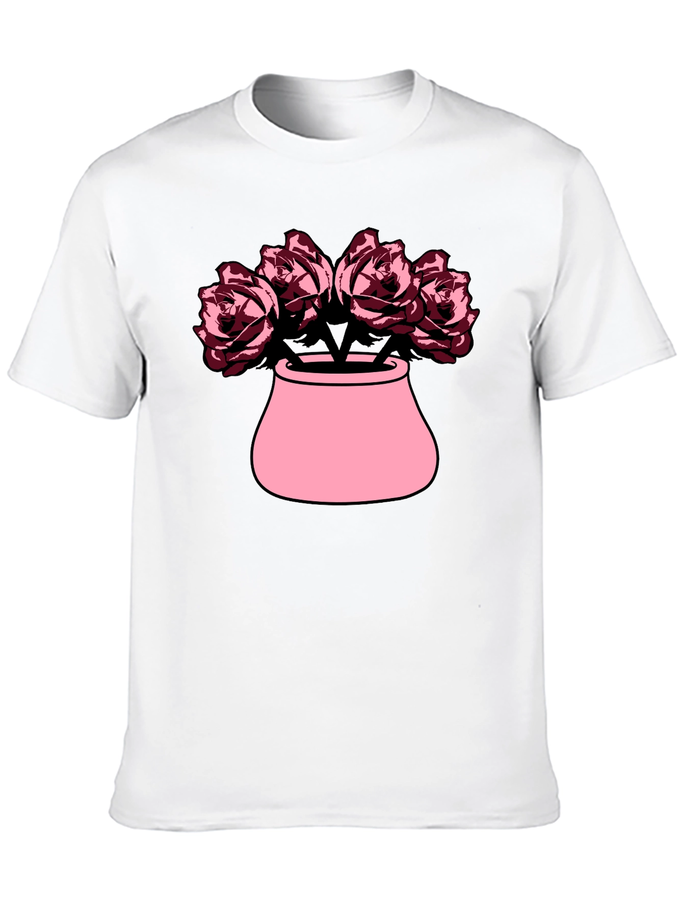 Floral Vase Graphic Tee - Black
