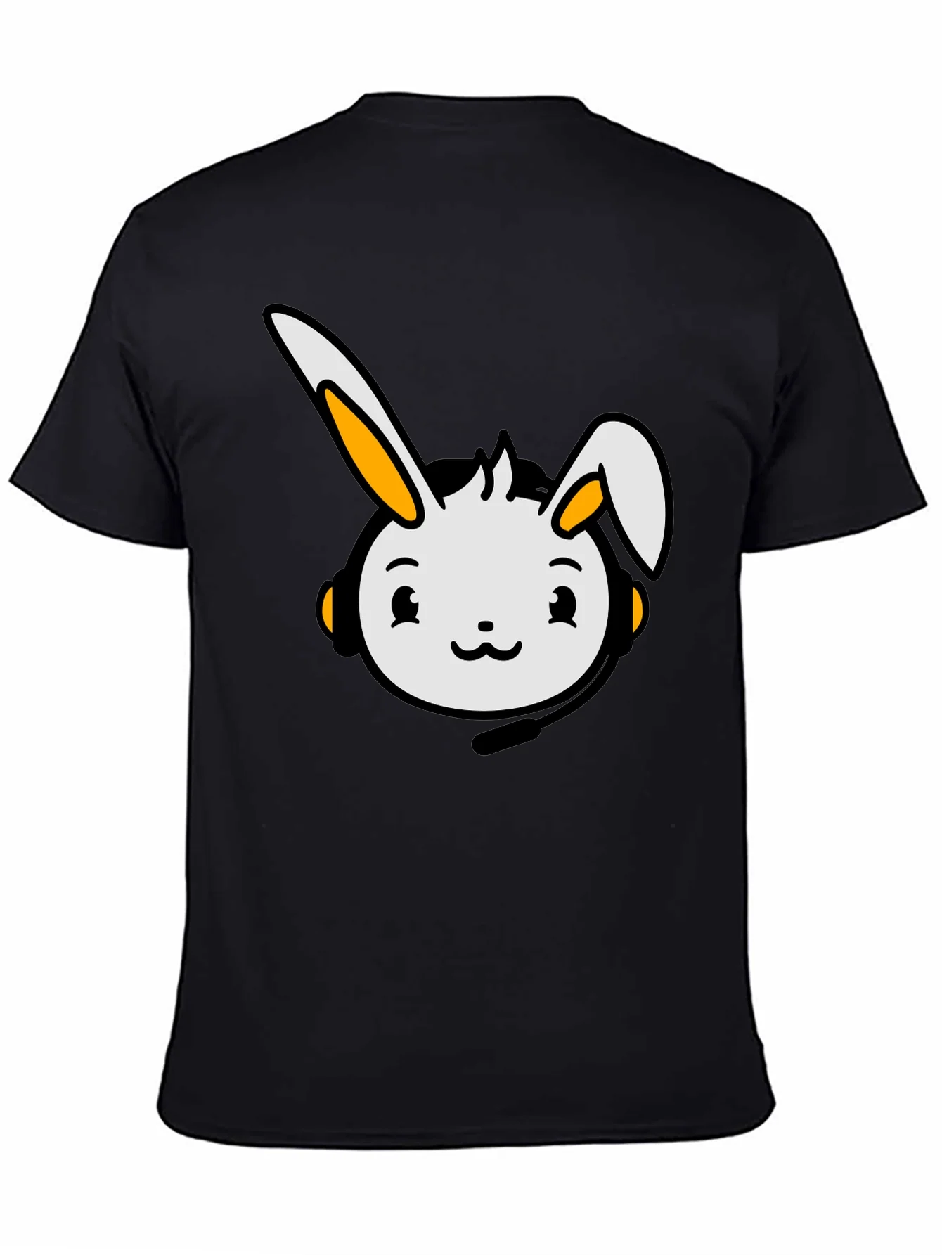 Cute Bunny Graphic T-Shirt - Black