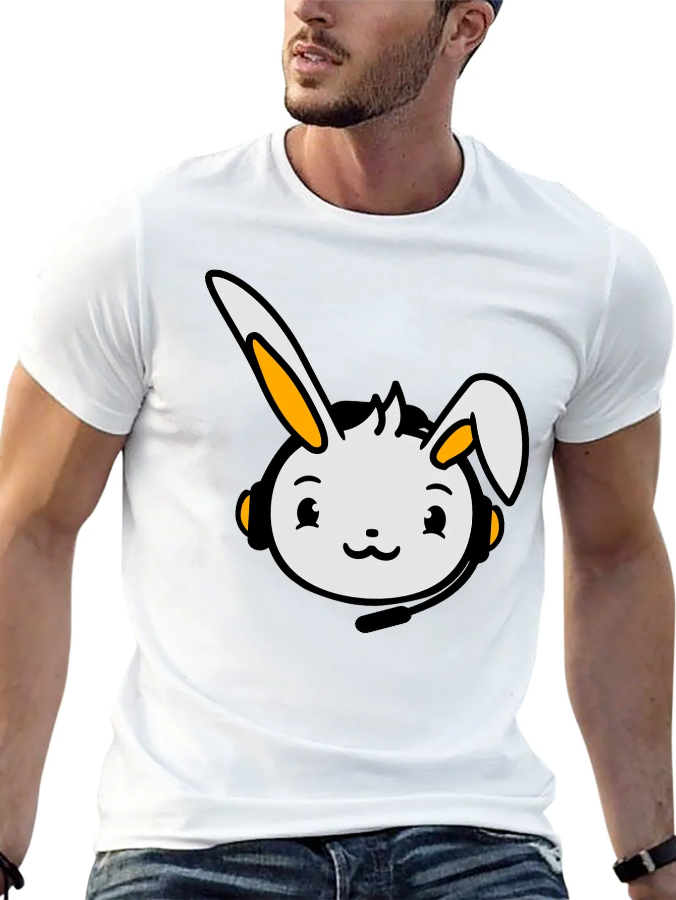 Cute Bunny Graphic T-Shirt - Black