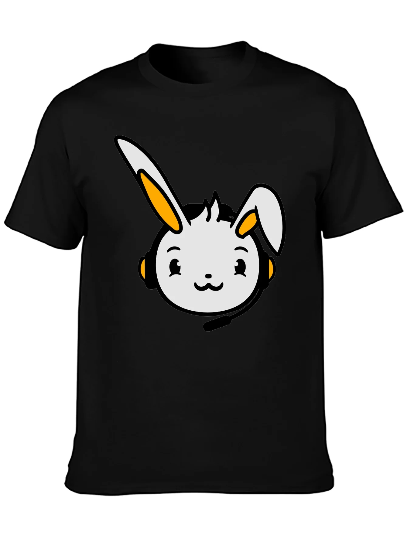 Cute Bunny Graphic T-Shirt - Black