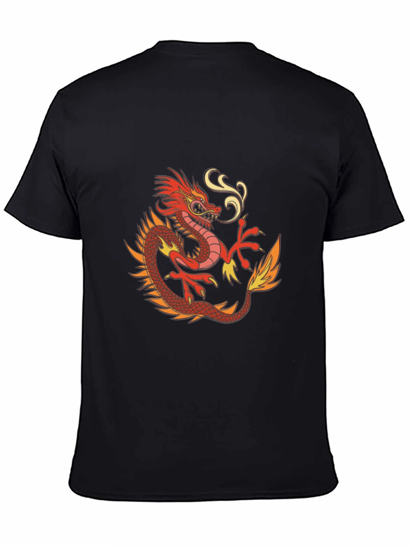 Dragon Graphic Print Mens Black T-Shirt