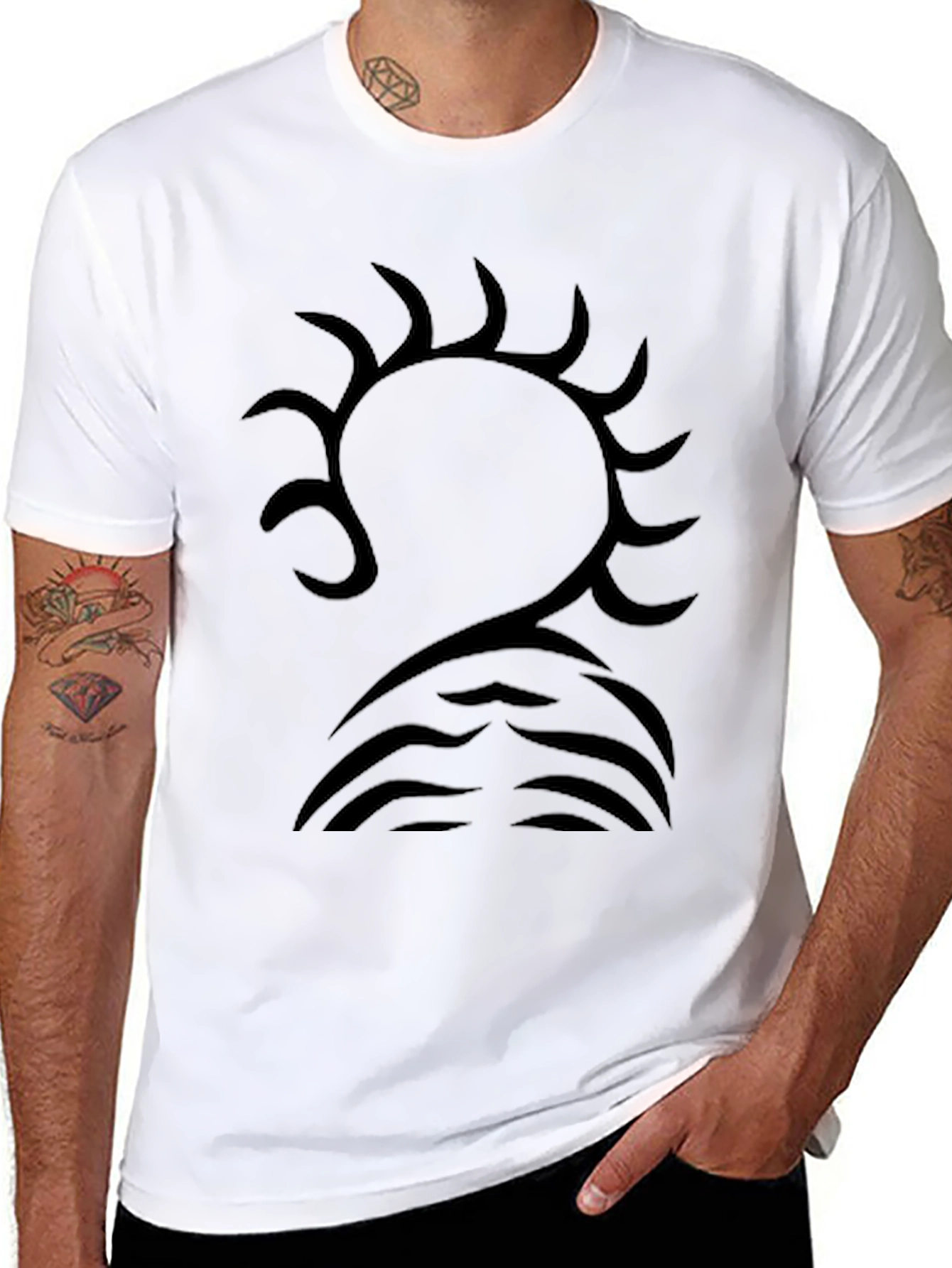 Black Tribal Graphic Tee - Unique Design