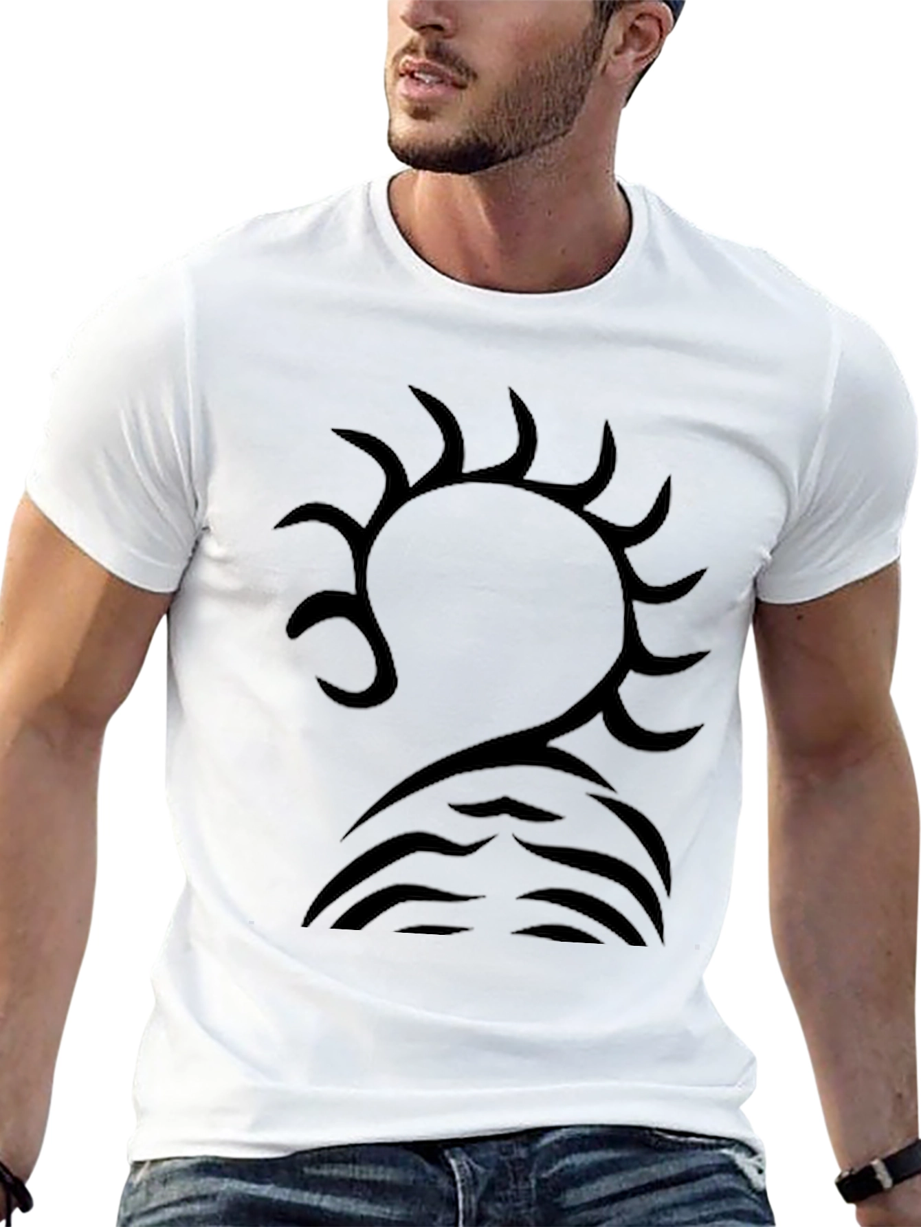 Black Tribal Graphic Tee - Unique Design