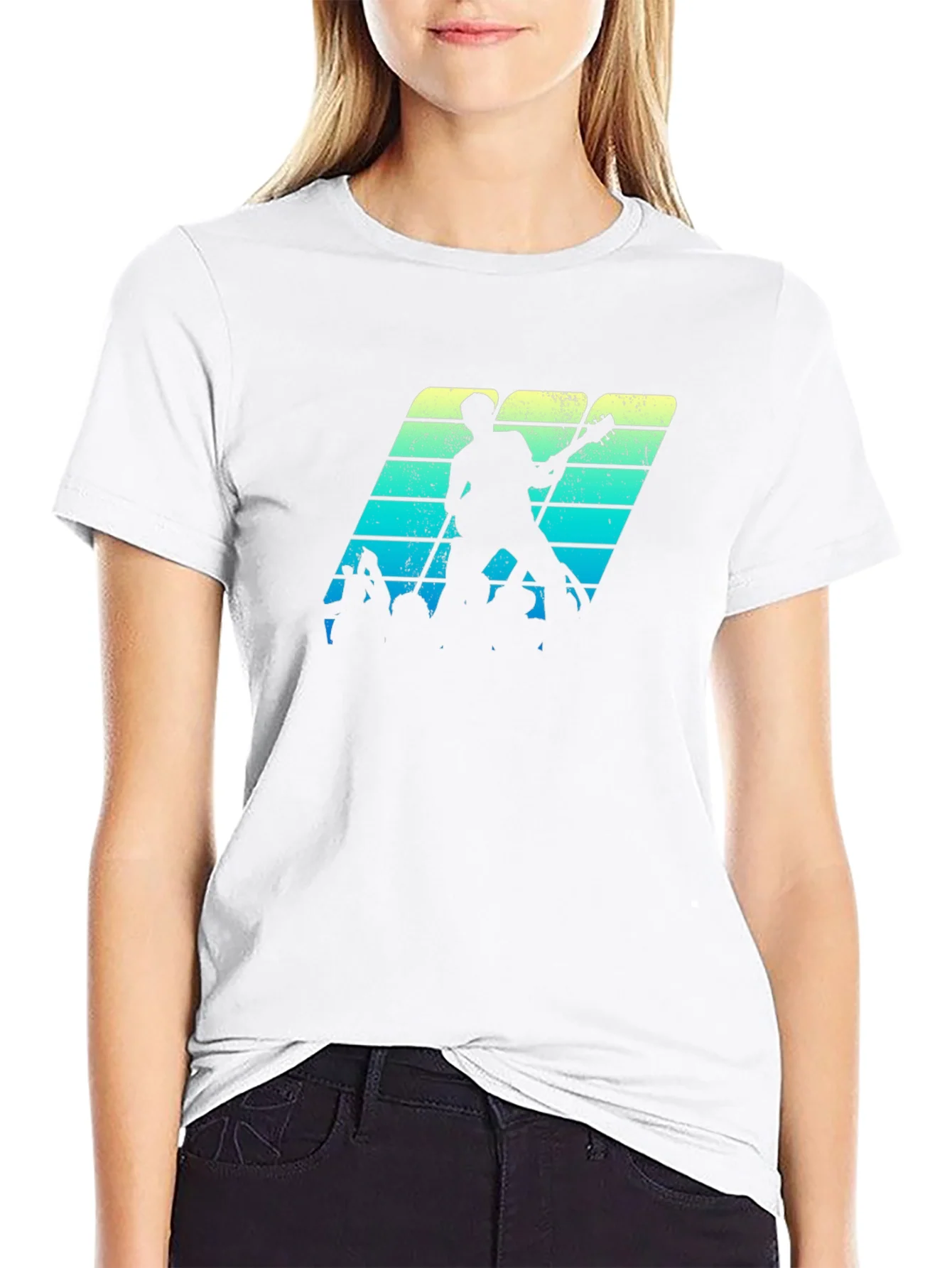 Retro Music Band Tee - Black Graphic T-Shirt
