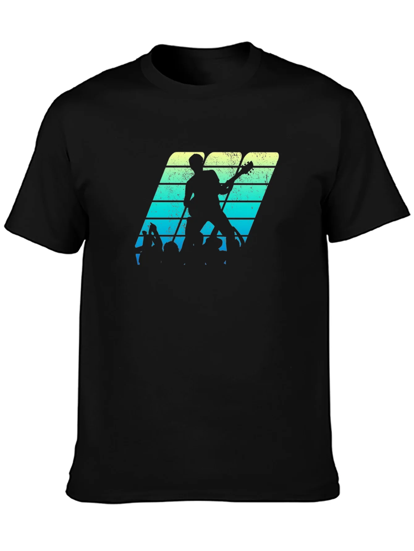 Retro Music Band Tee - Black Graphic T-Shirt