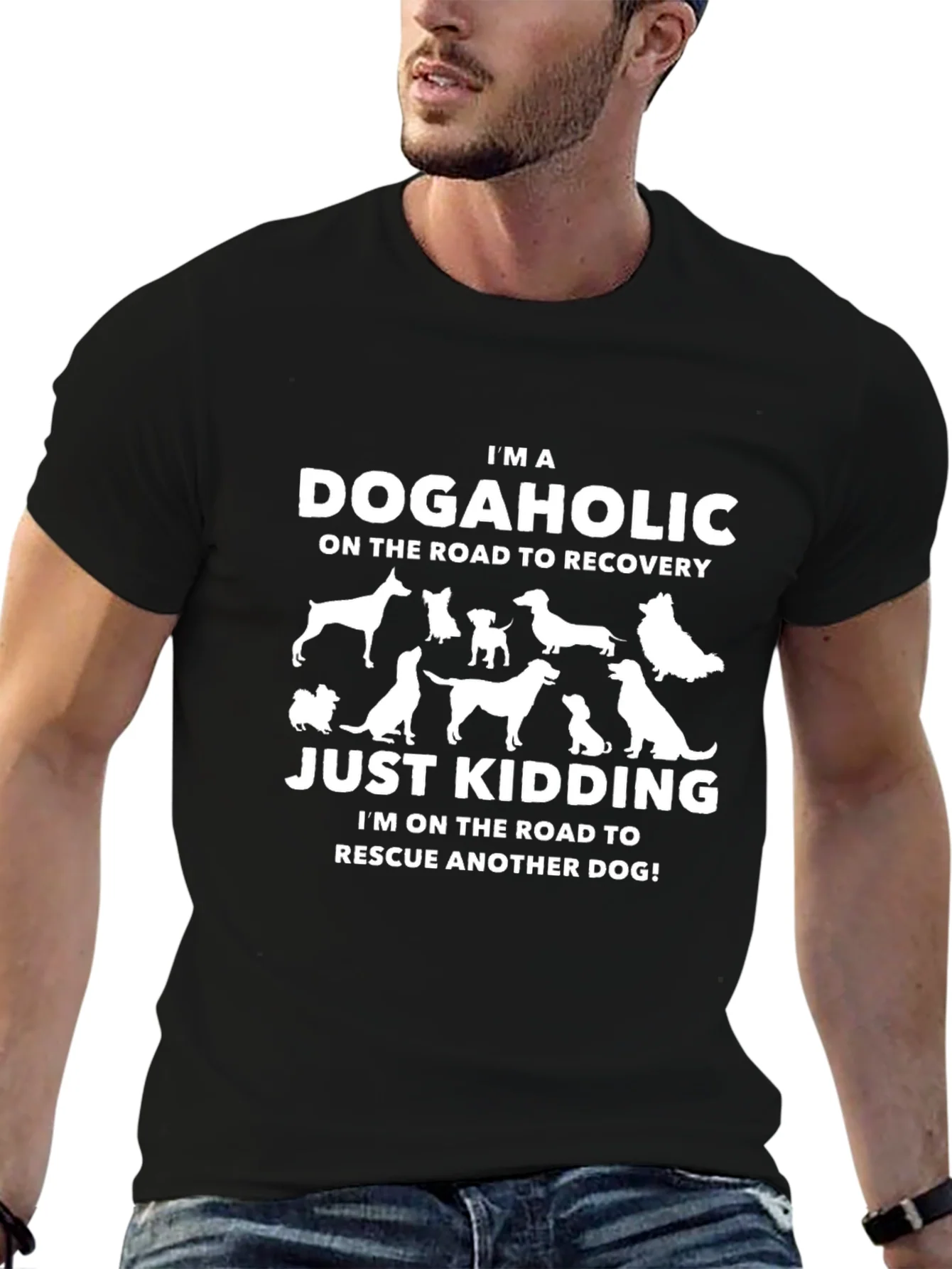 Dogaholic T-Shirt - Rescue Dog Lover Tee