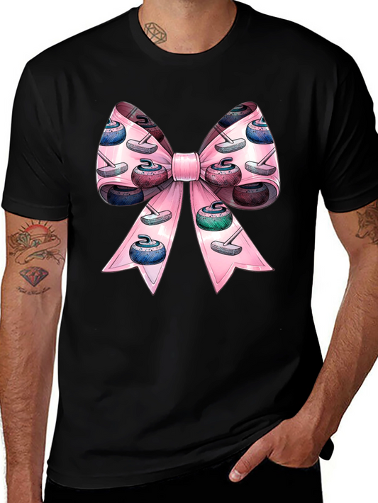 Curling Stone Bow T-Shirt - Unique Gift for Curling Fans