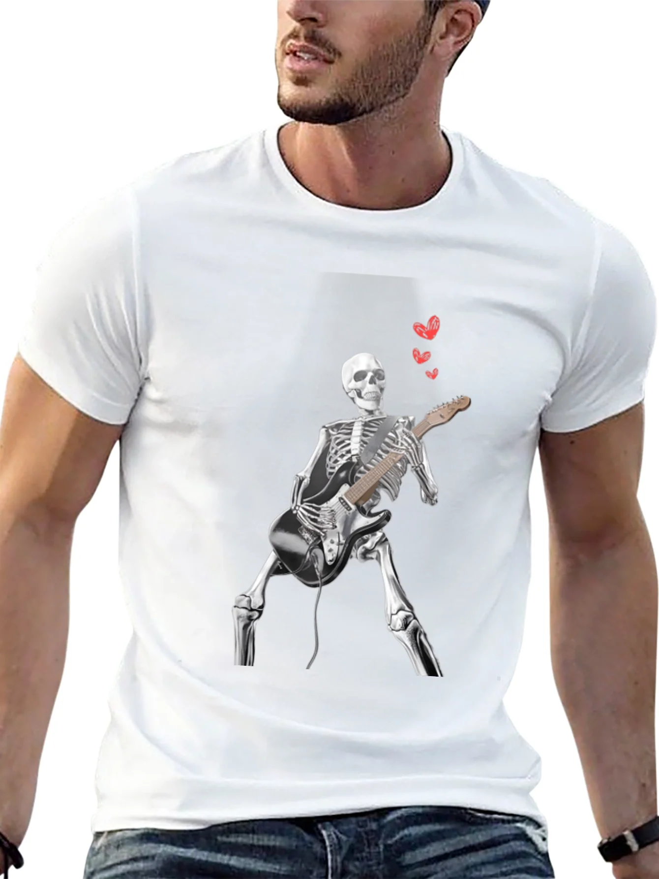 Skeleton Guitarist Graphic Tee - Rock On!