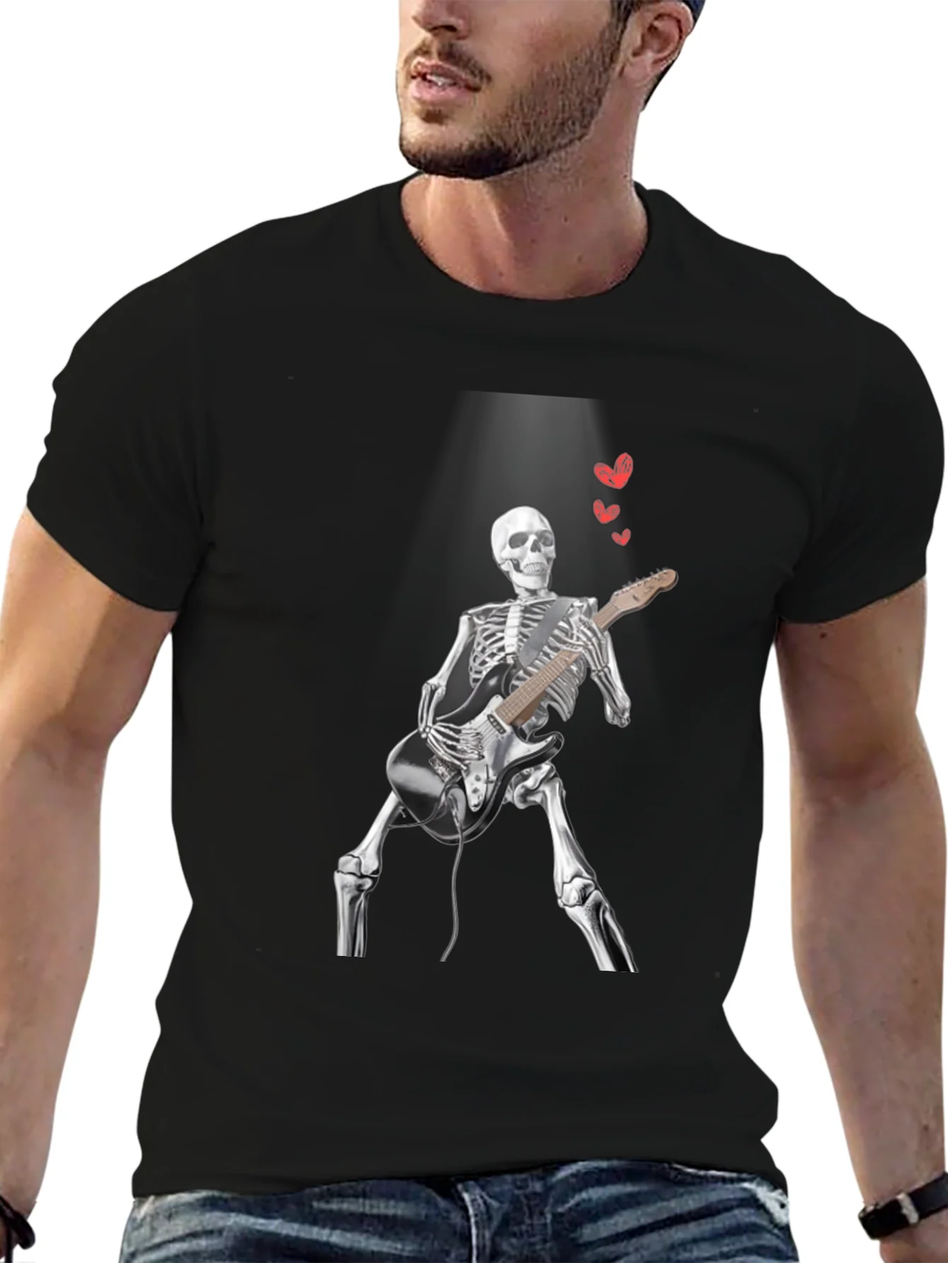 Skeleton Guitarist Graphic Tee - Rock On!