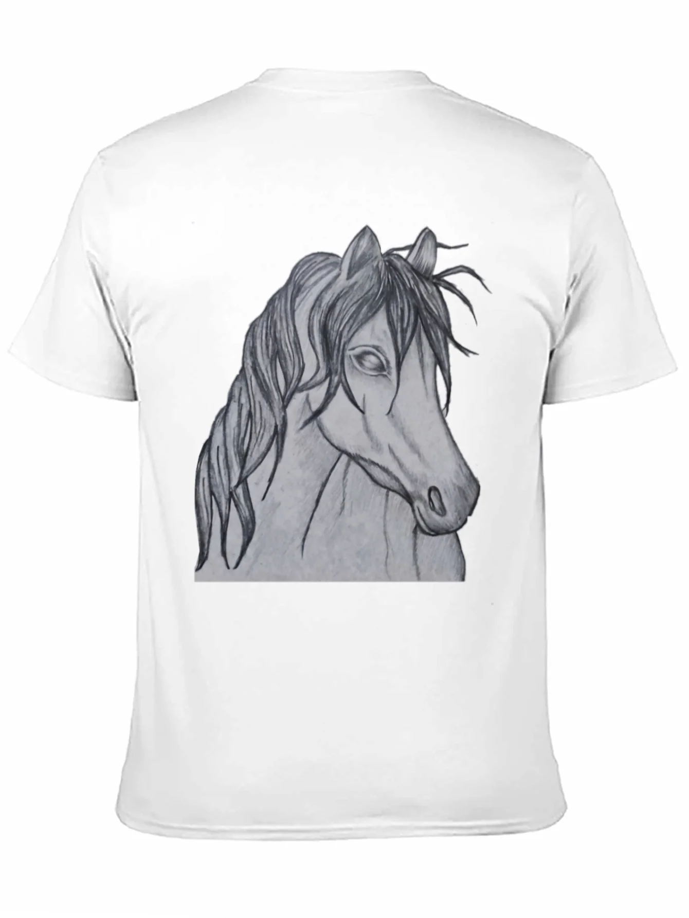 Horse Sketch Graphic T-Shirt - Black