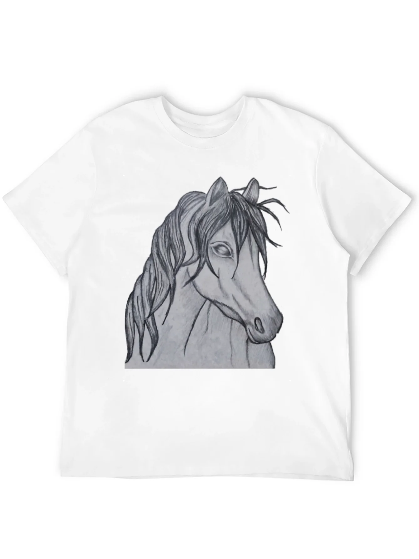 Horse Sketch Graphic T-Shirt - Black