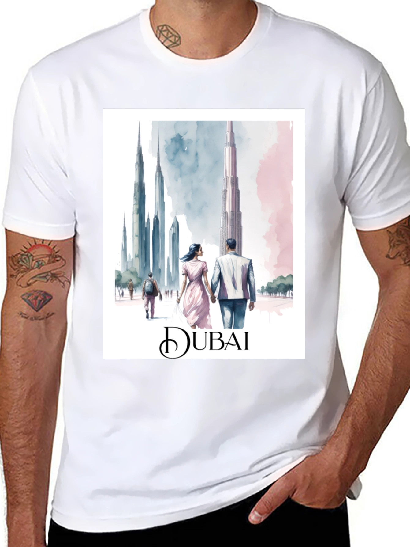 Dubai Skyline Graphic T-Shirt - Urban Style