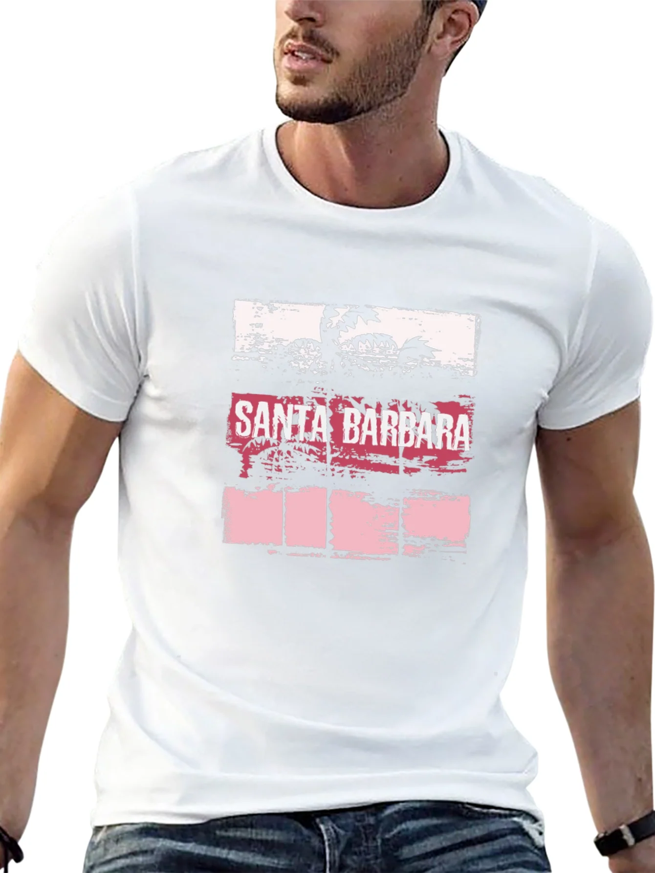 Santa Barbara Palms Black Graphic T-Shirt