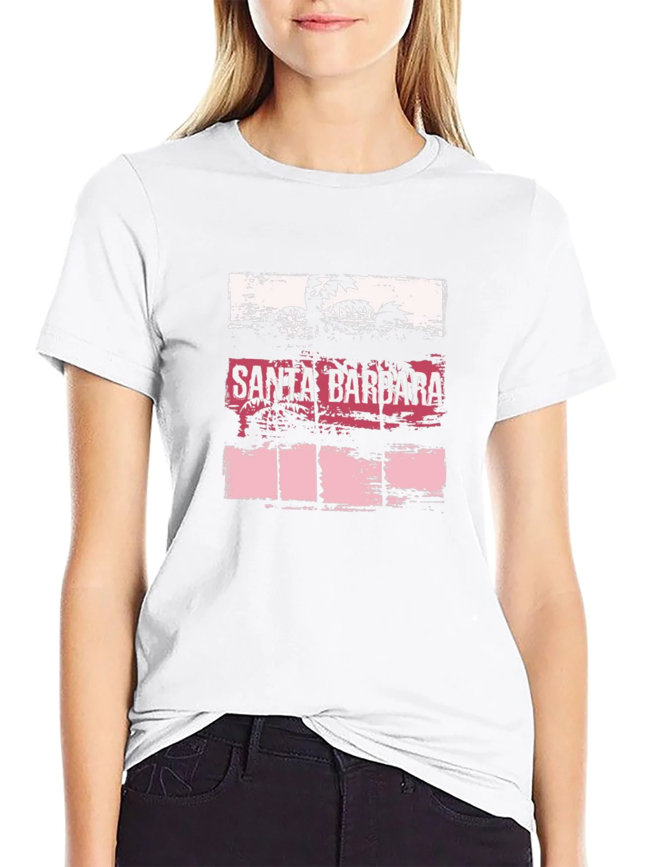 Santa Barbara Palms Black Graphic T-Shirt