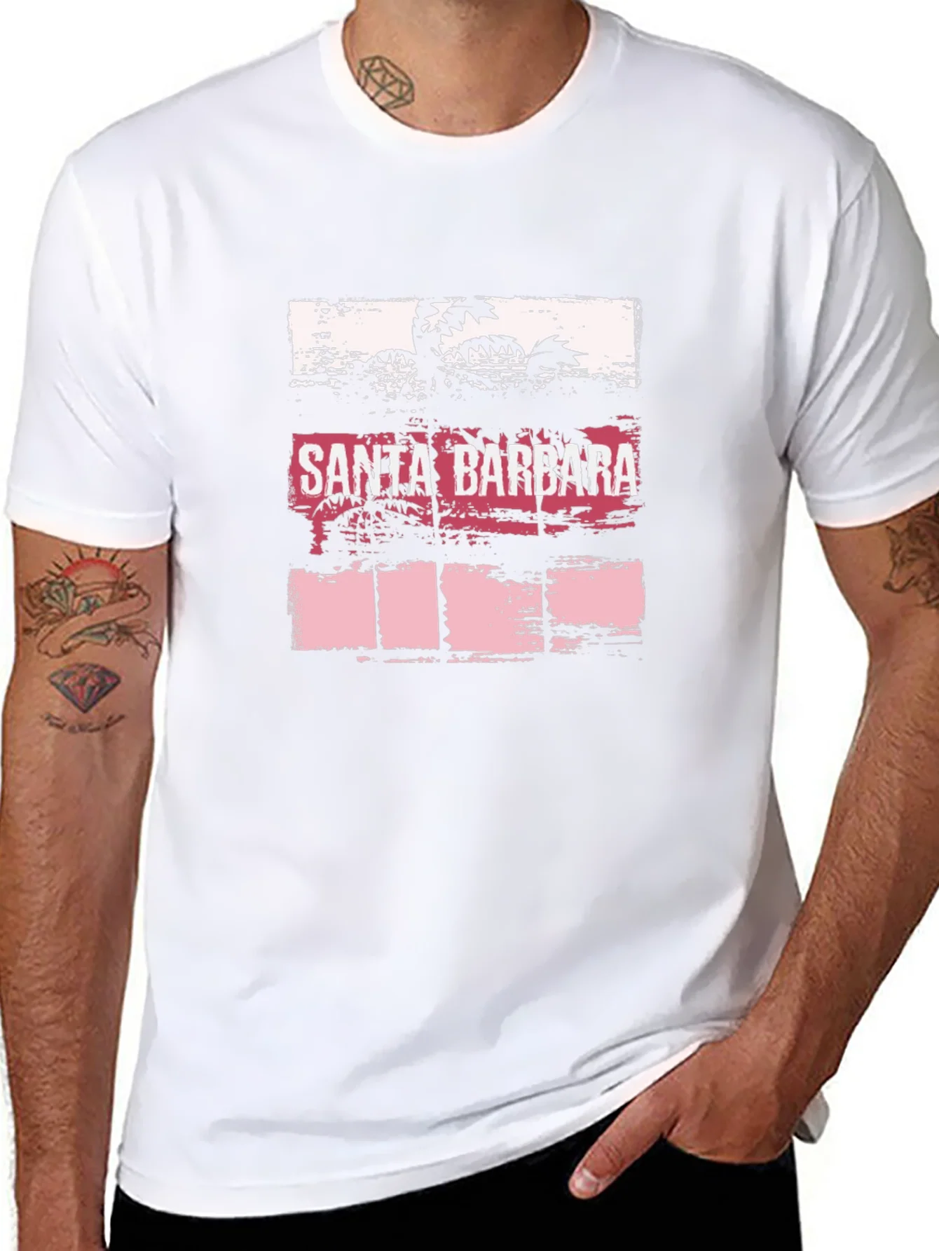 Santa Barbara Palms Black Graphic T-Shirt
