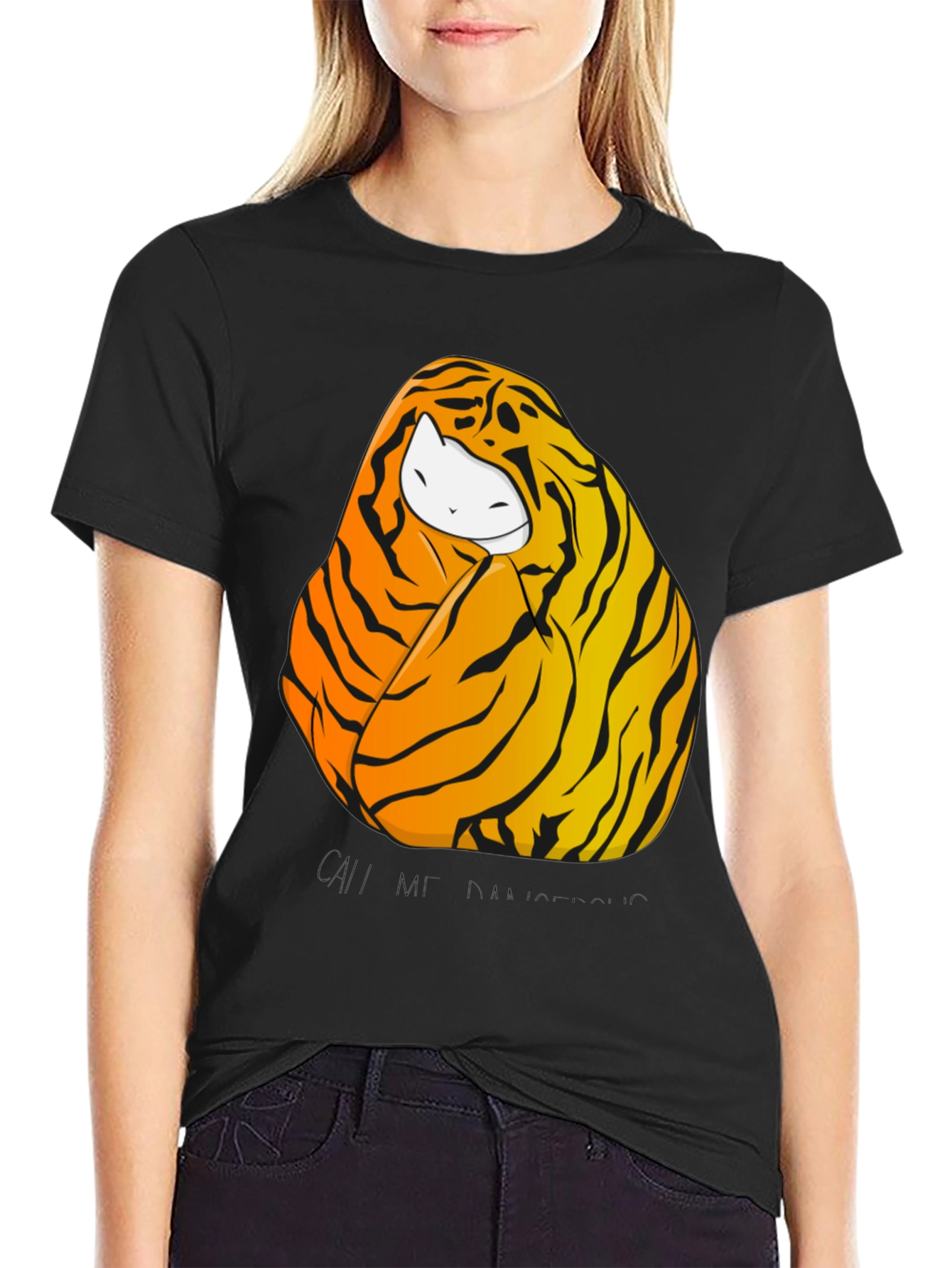 Tiger Cat Graphic Tee - Unisex Black T-Shirt