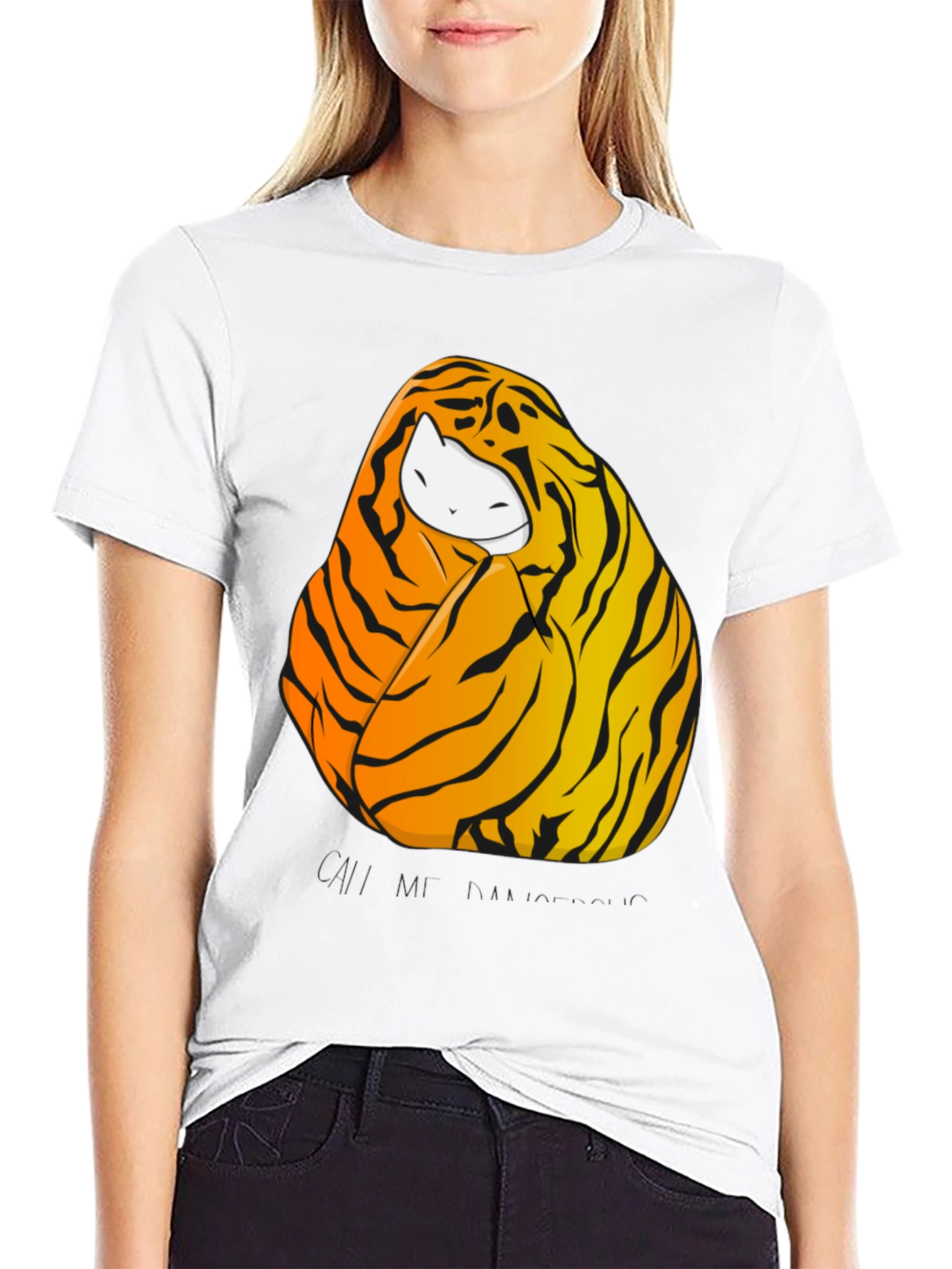 Tiger Cat Graphic Tee - Unisex Black T-Shirt