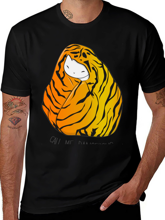 Tiger Cat Graphic Tee - Unisex Black T-Shirt