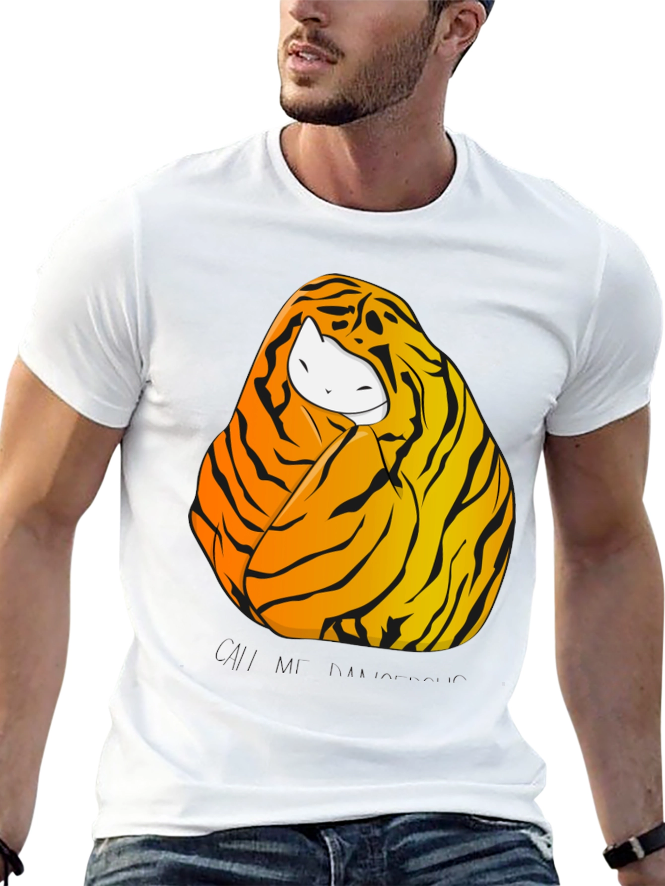 Tiger Cat Graphic Tee - Unisex Black T-Shirt