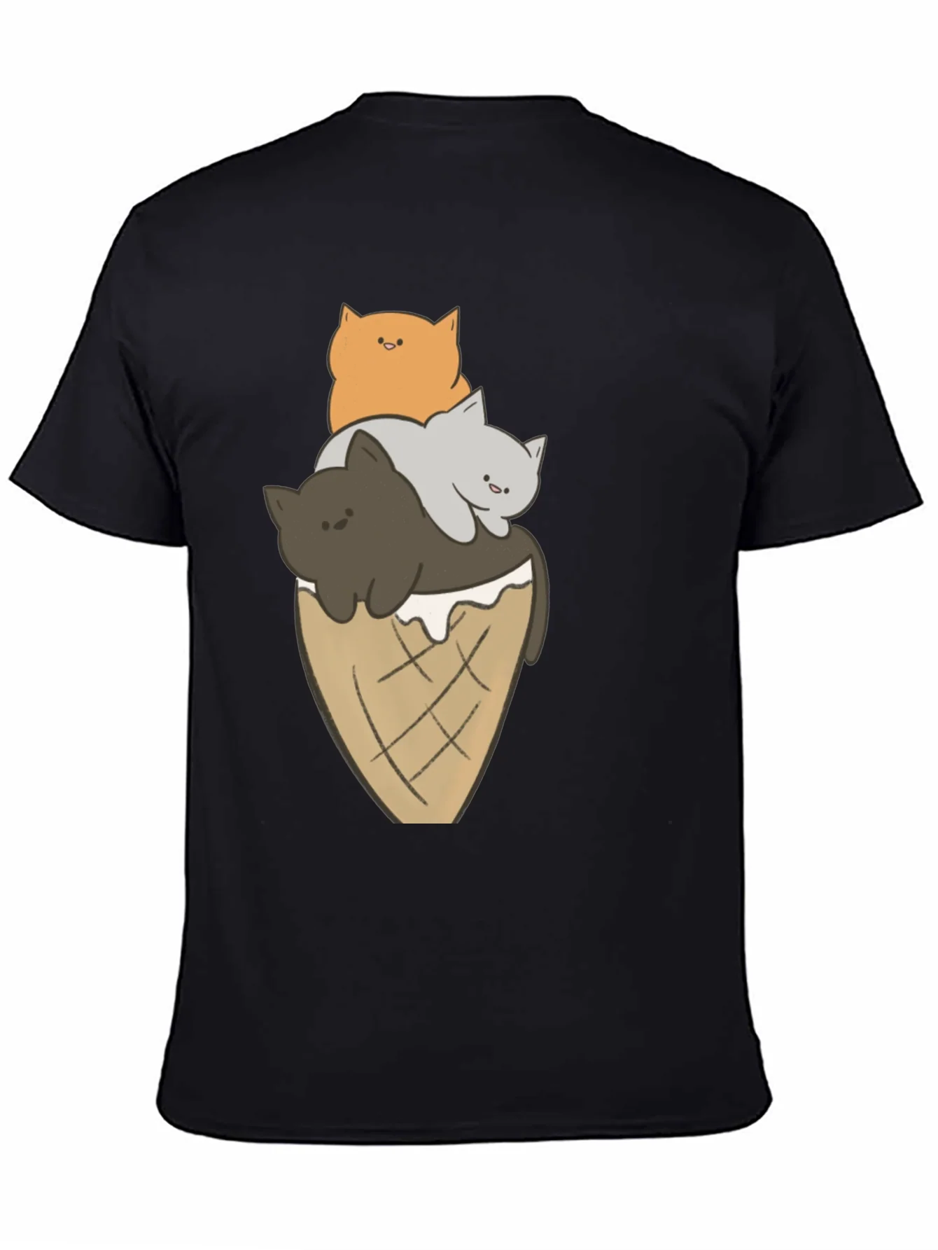Cat Ice Cream Cone Graphic Tee