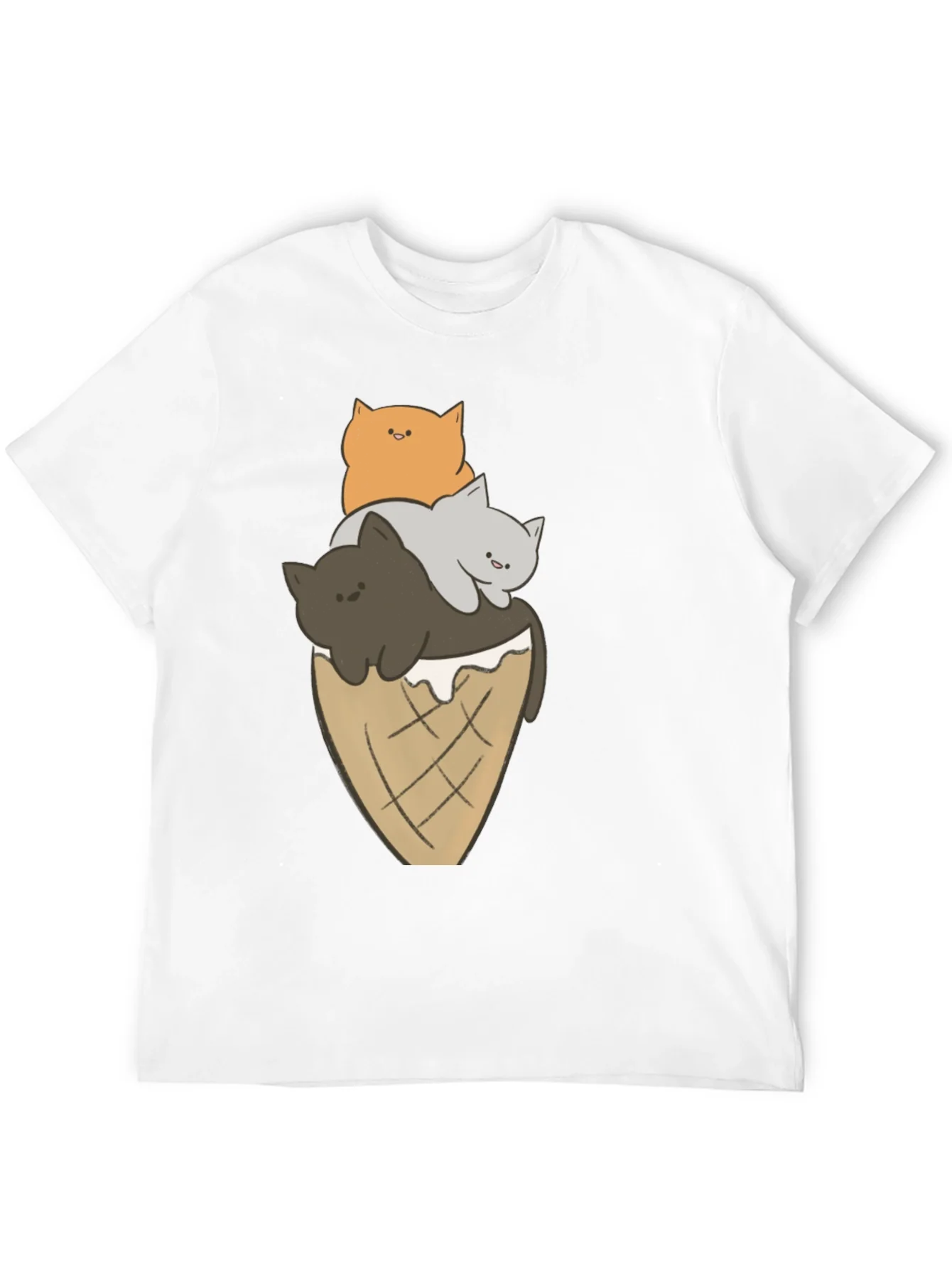 Cat Ice Cream Cone Graphic Tee