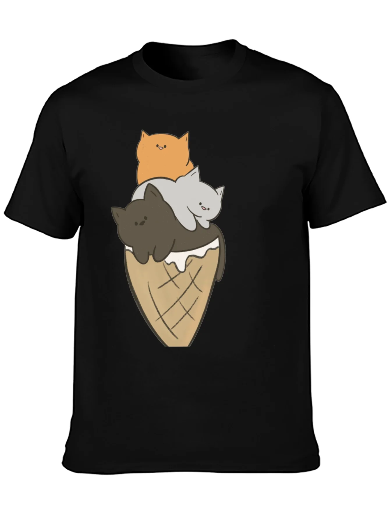 Cat Ice Cream Cone Graphic Tee