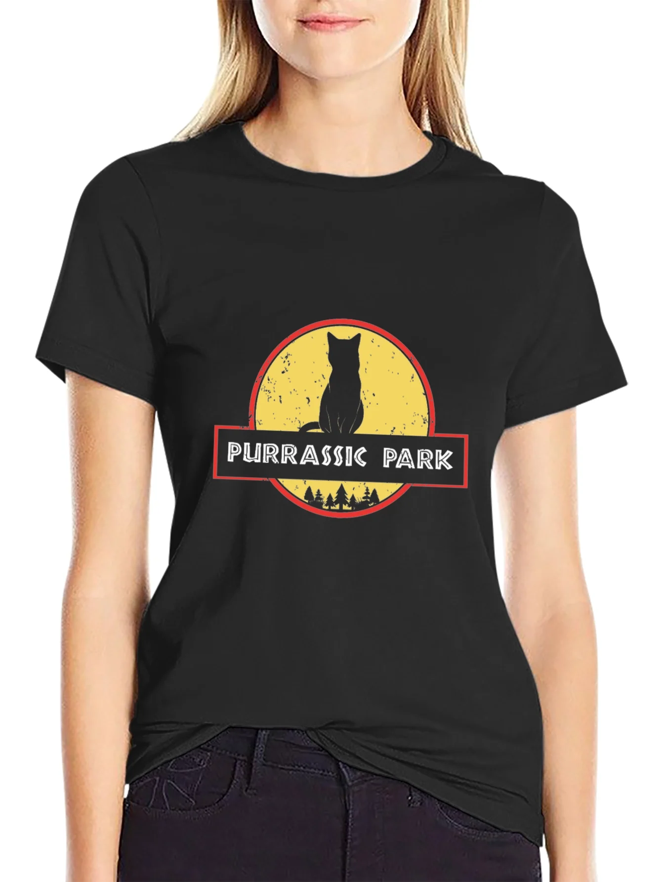 Purrassic Park Black T-Shirt - Cat Lover Tee