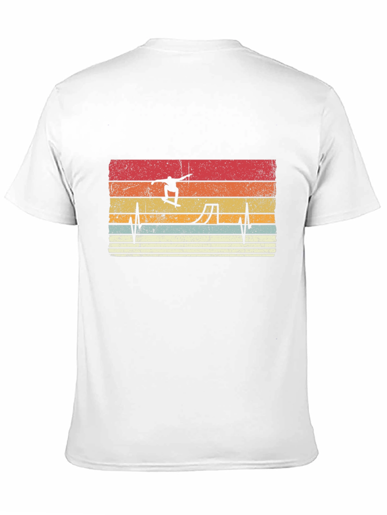 Retro Skateboarder Heartbeat Graphic Tee