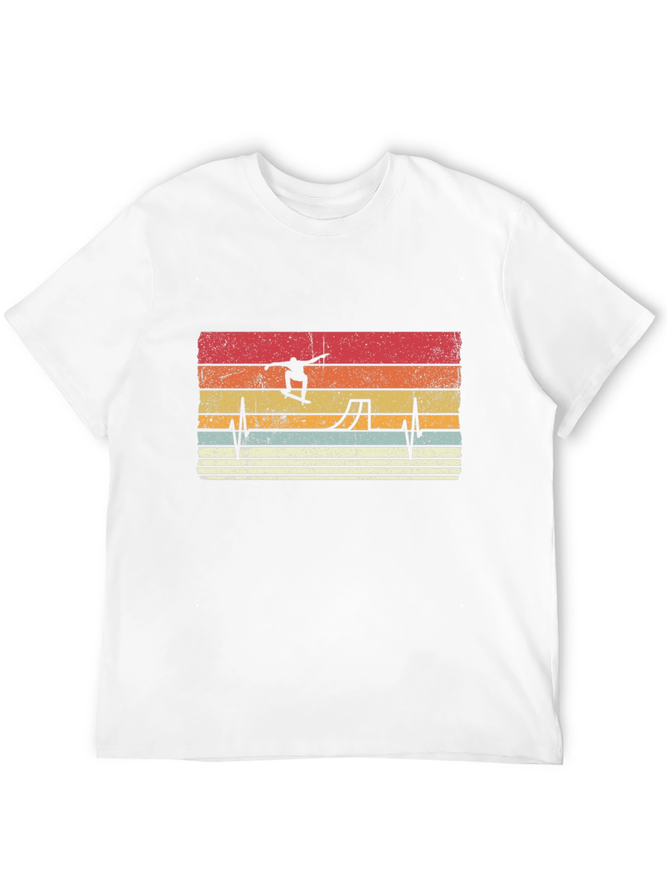 Retro Skateboarder Heartbeat Graphic Tee