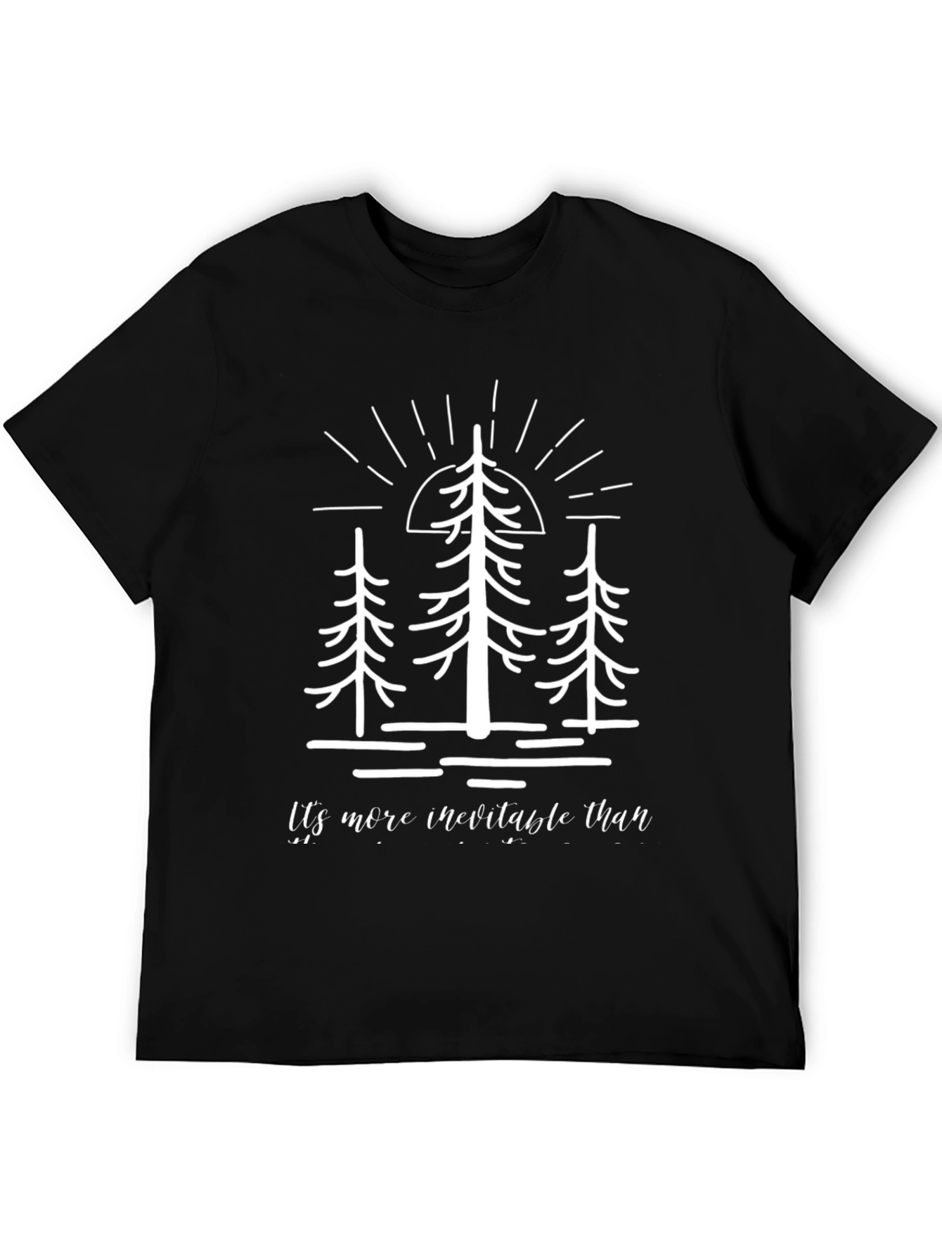 Mens Black Graphic Tee - Tree Design