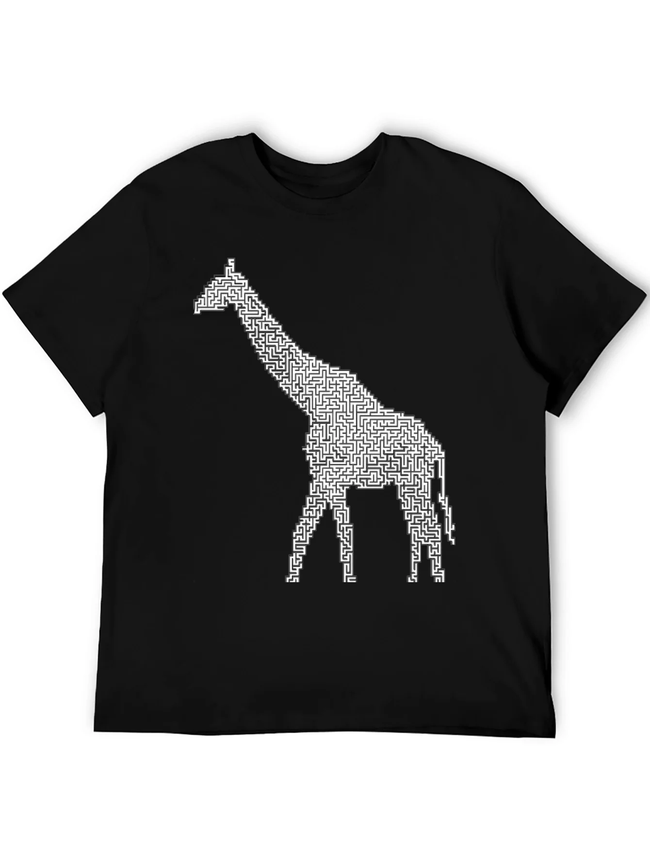 Giraffe Maze Black T-Shirt