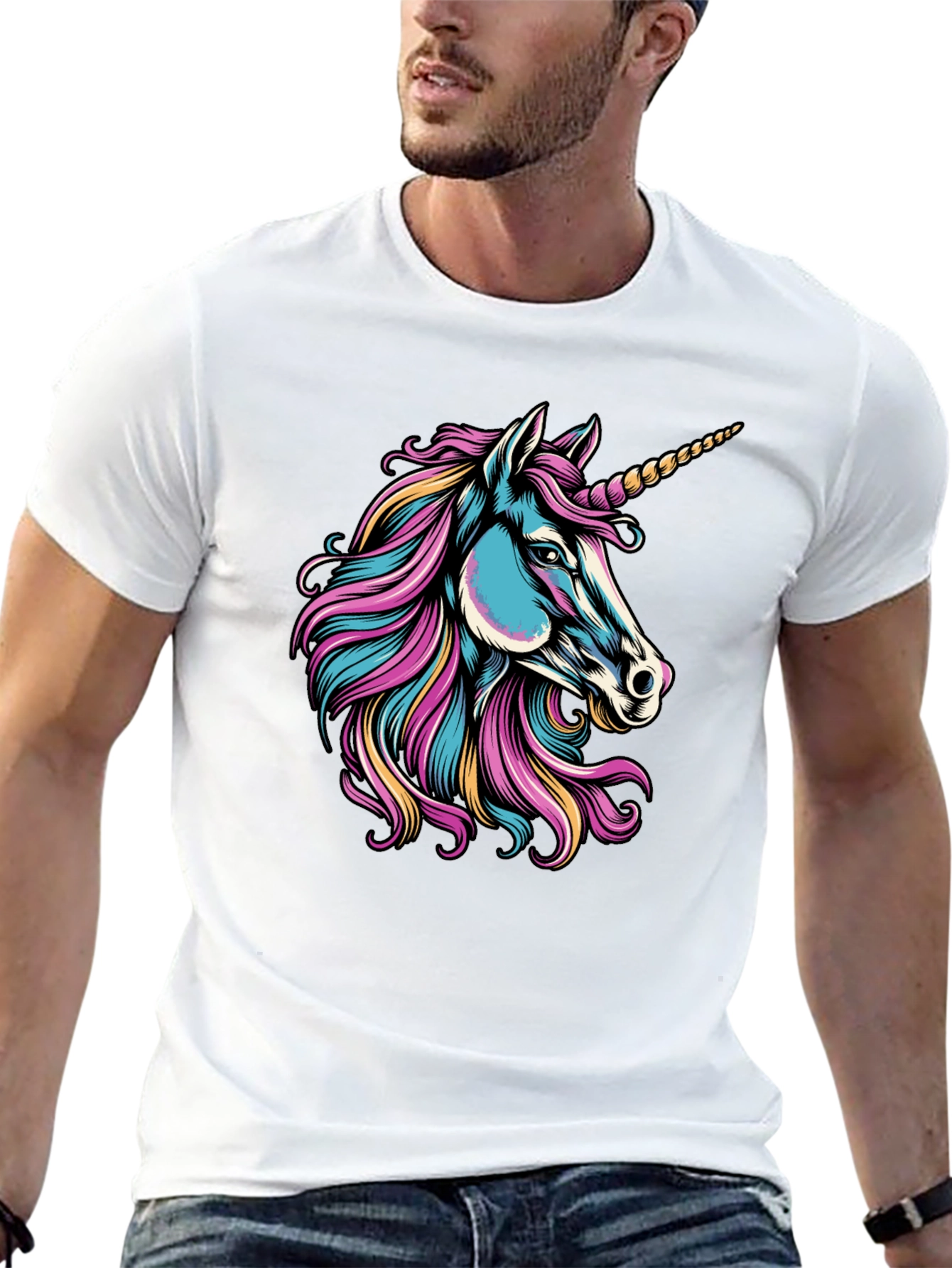 Unicorn Graphic Black T-Shirt