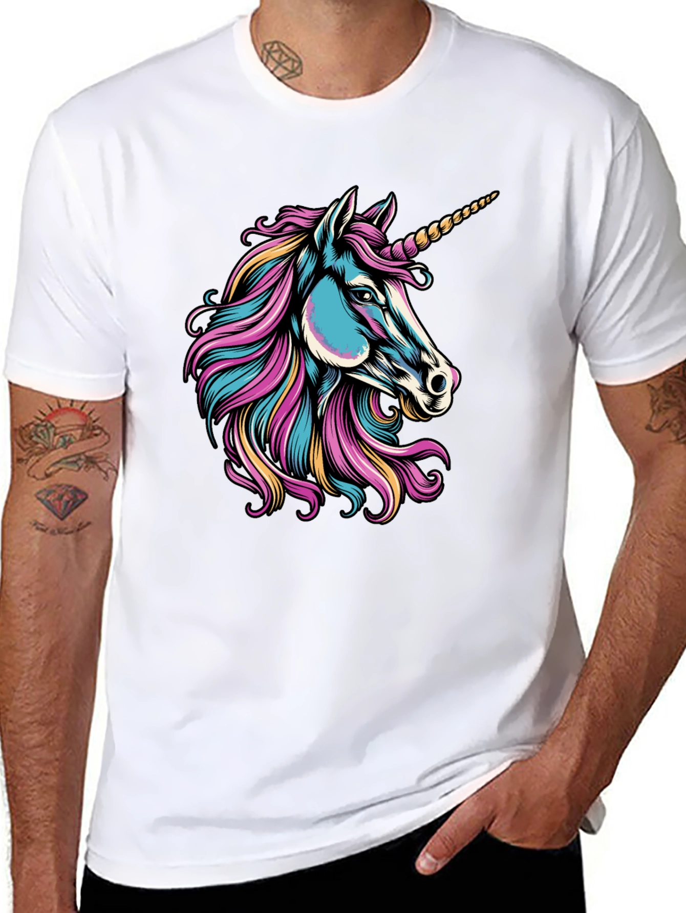 Unicorn Graphic Black T-Shirt