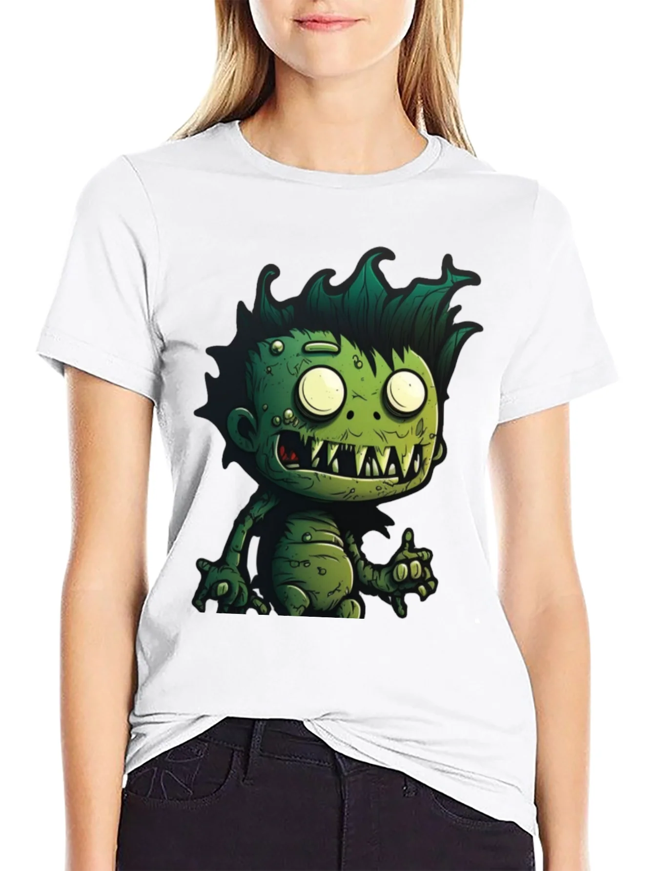 Monster Graphic Tee - Cartoon Zombie T-Shirt