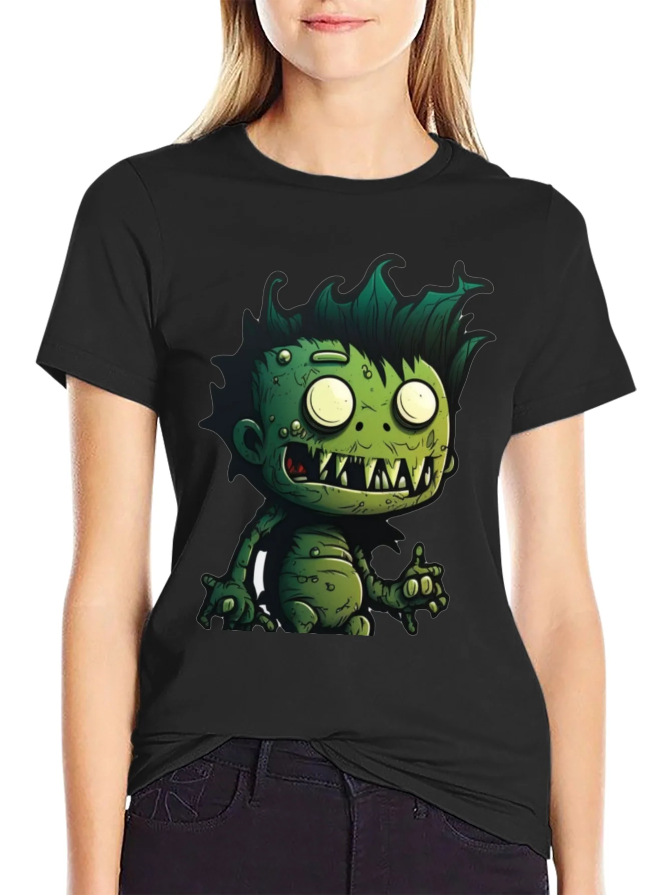 Monster Graphic Tee - Cartoon Zombie T-Shirt