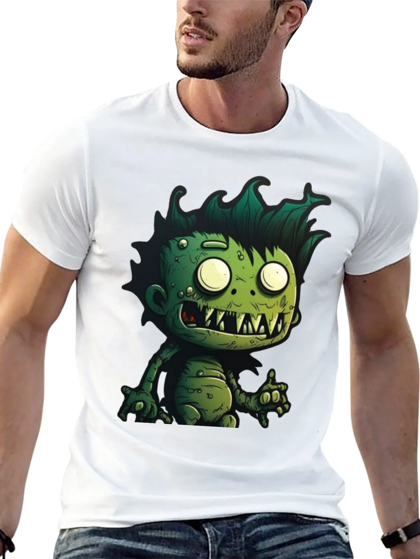 Monster Graphic Tee - Cartoon Zombie T-Shirt