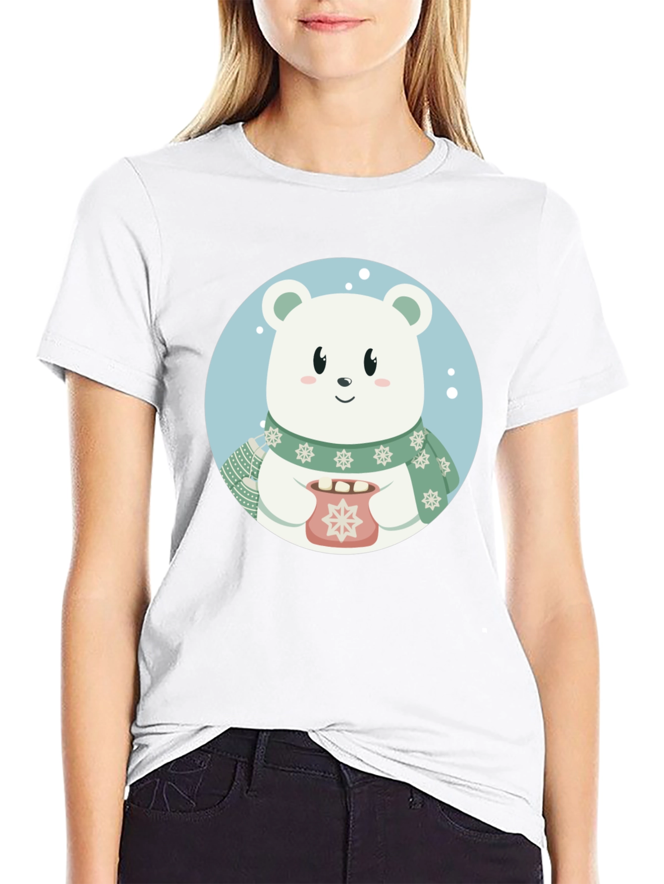 Cute Winter Bear Graphic T-Shirt