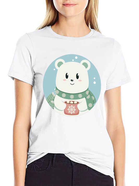 Cute Winter Bear Graphic T-Shirt