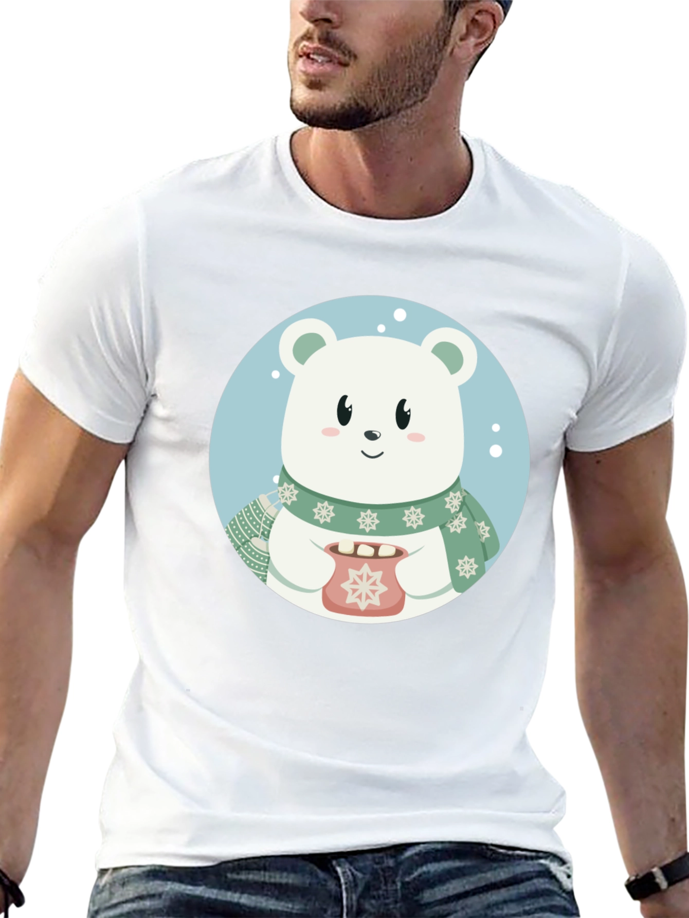Cute Winter Bear Graphic T-Shirt
