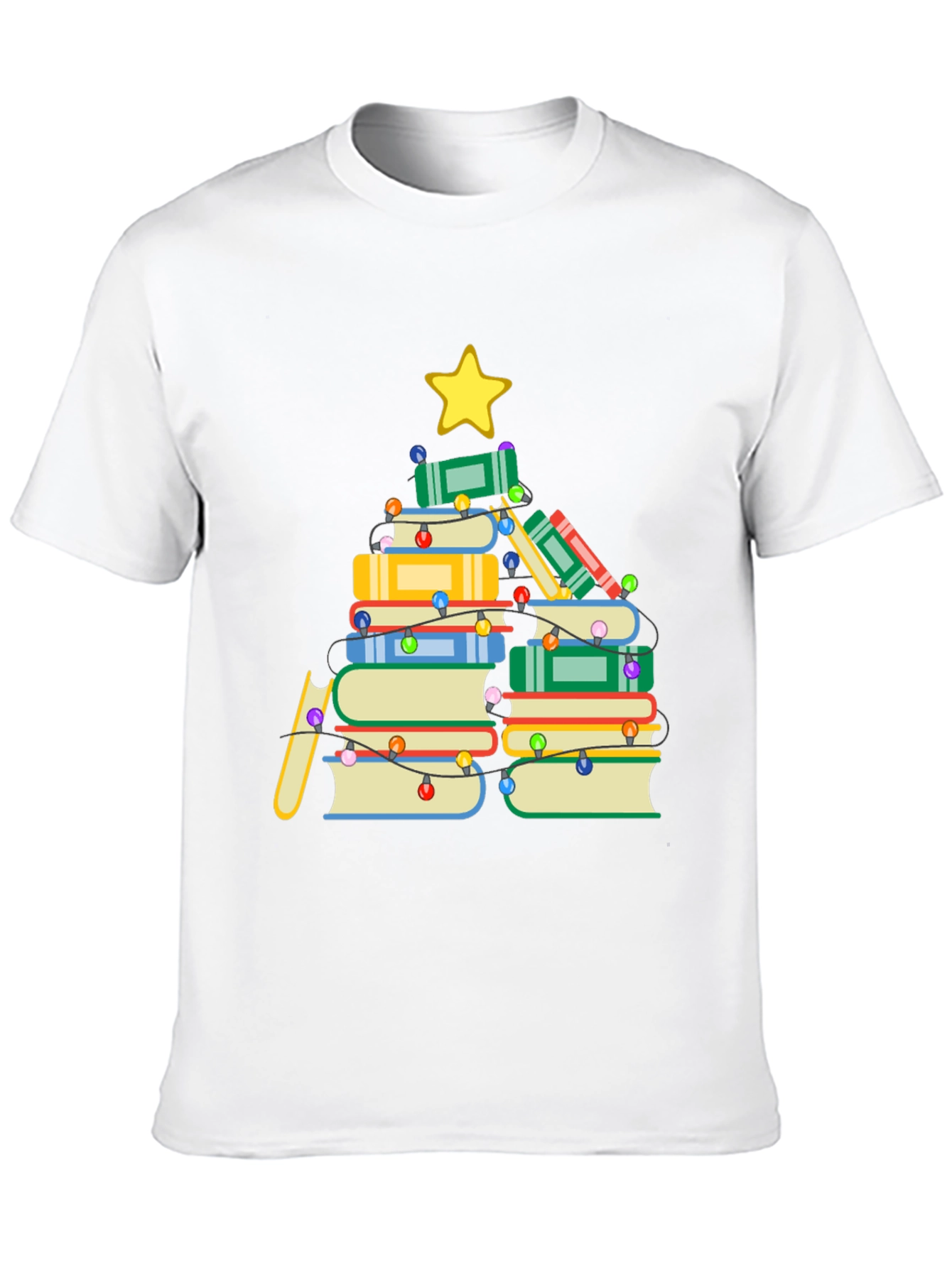 Book Christmas Tree T-Shirt - Holiday Reading