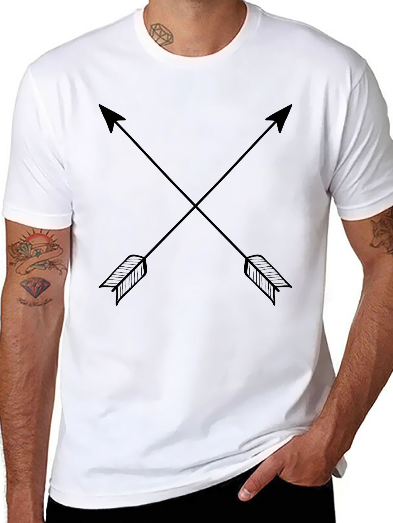 Crossed Arrows Graphic Black T-Shirt