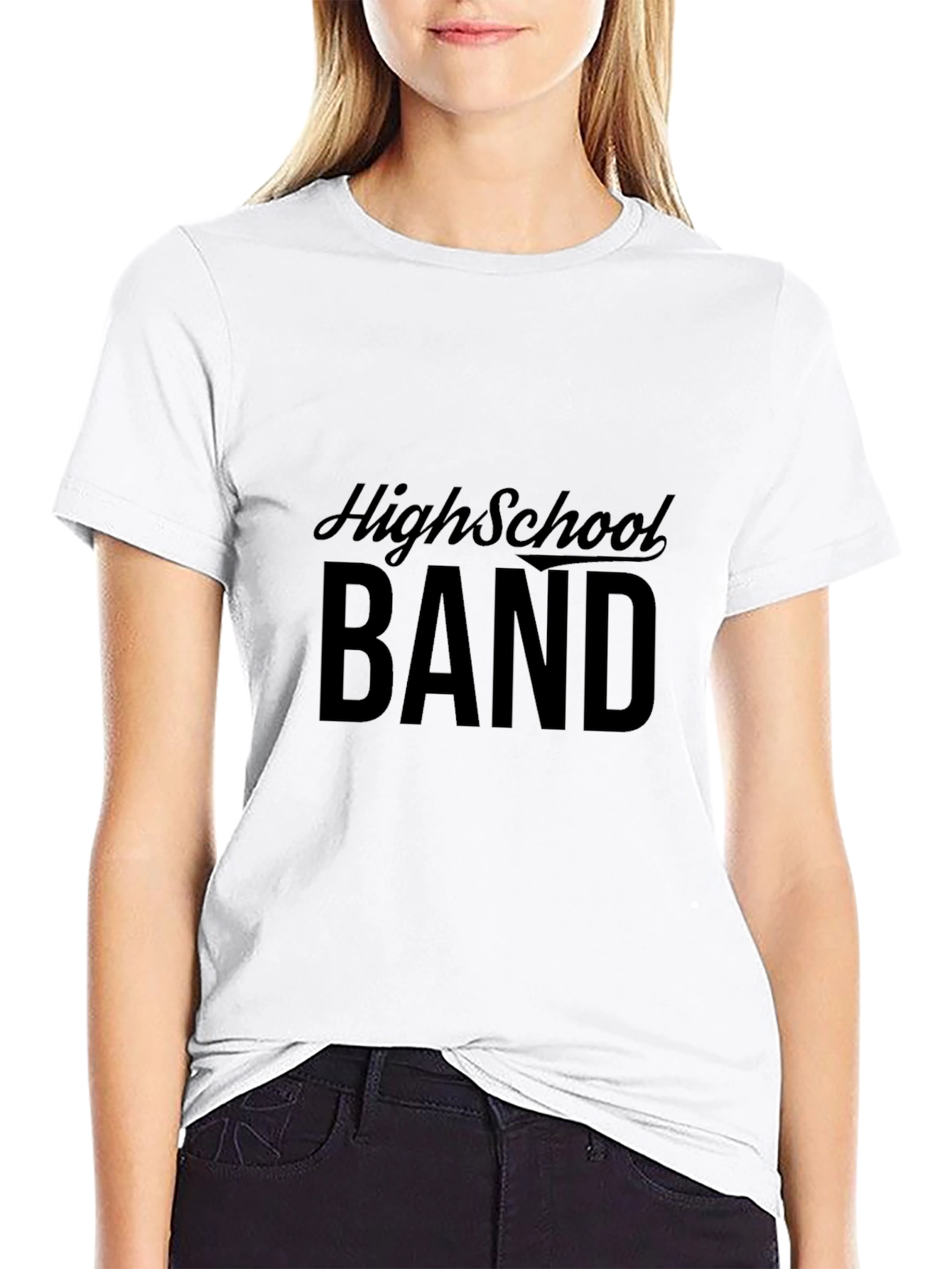 High School Band Tee - Black Cotton T-Shirt