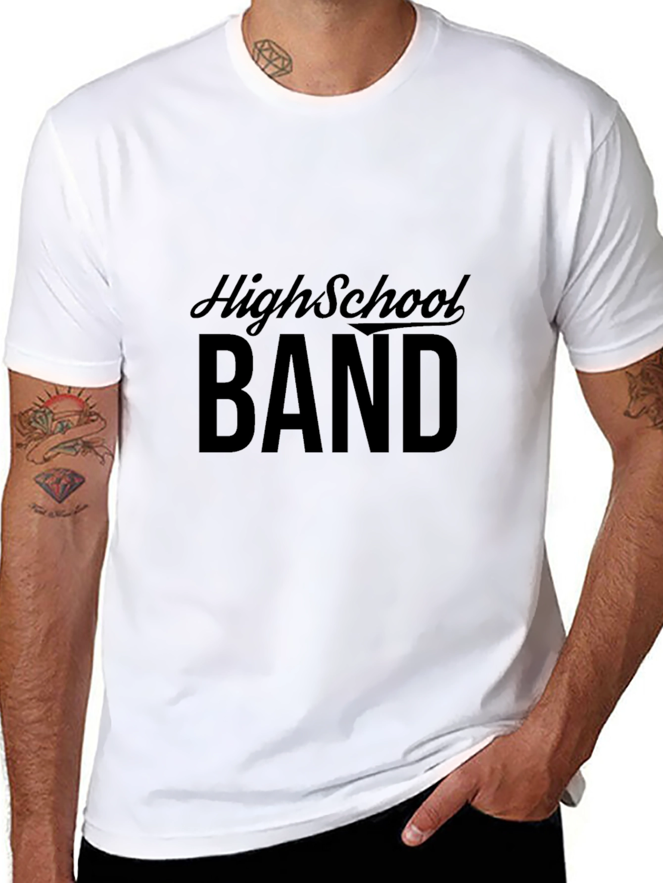 High School Band Tee - Black Cotton T-Shirt